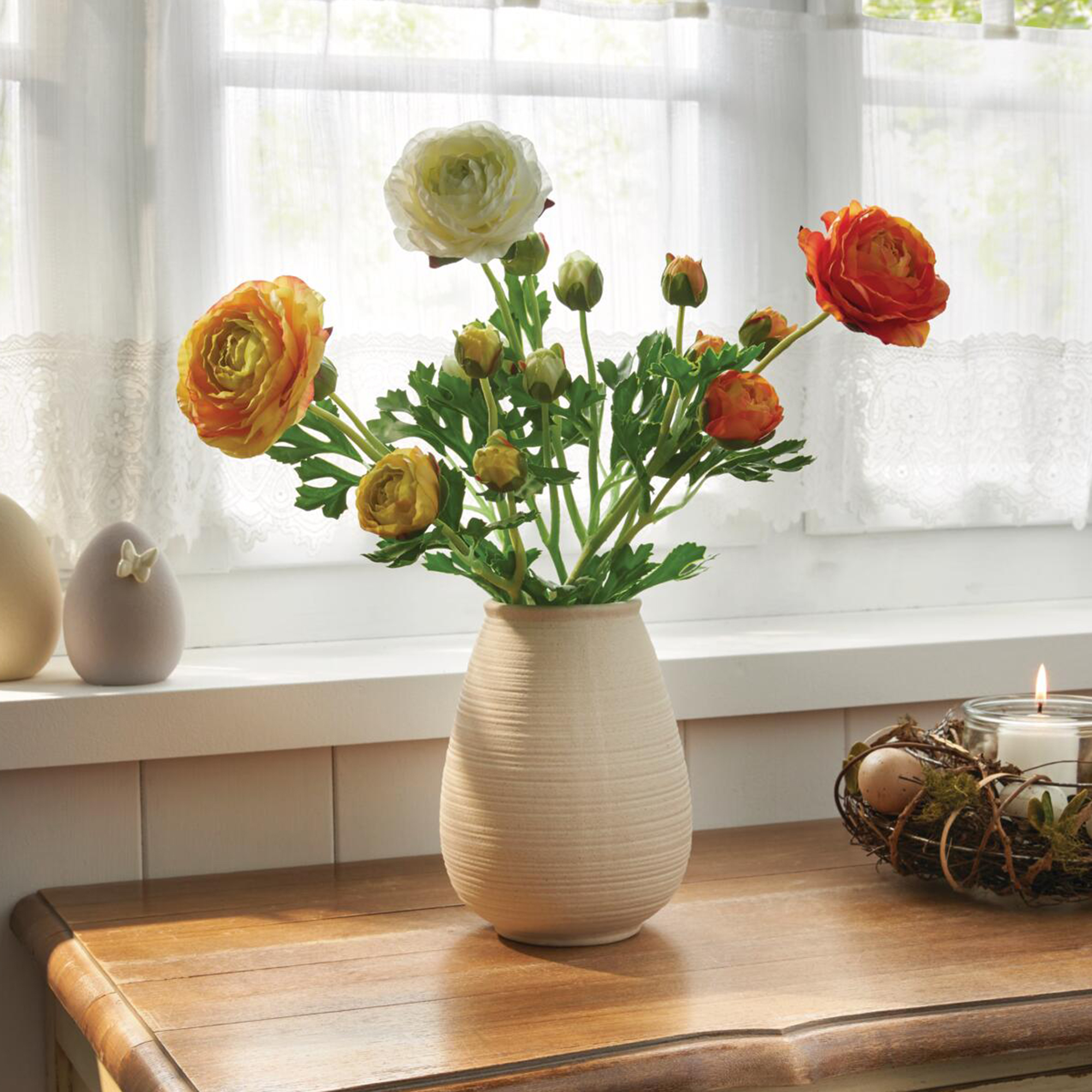 Acheter Lot de 3 fleurs artificielles "renoncules"  dans la boutique en ligne de Frank Flechtwaren