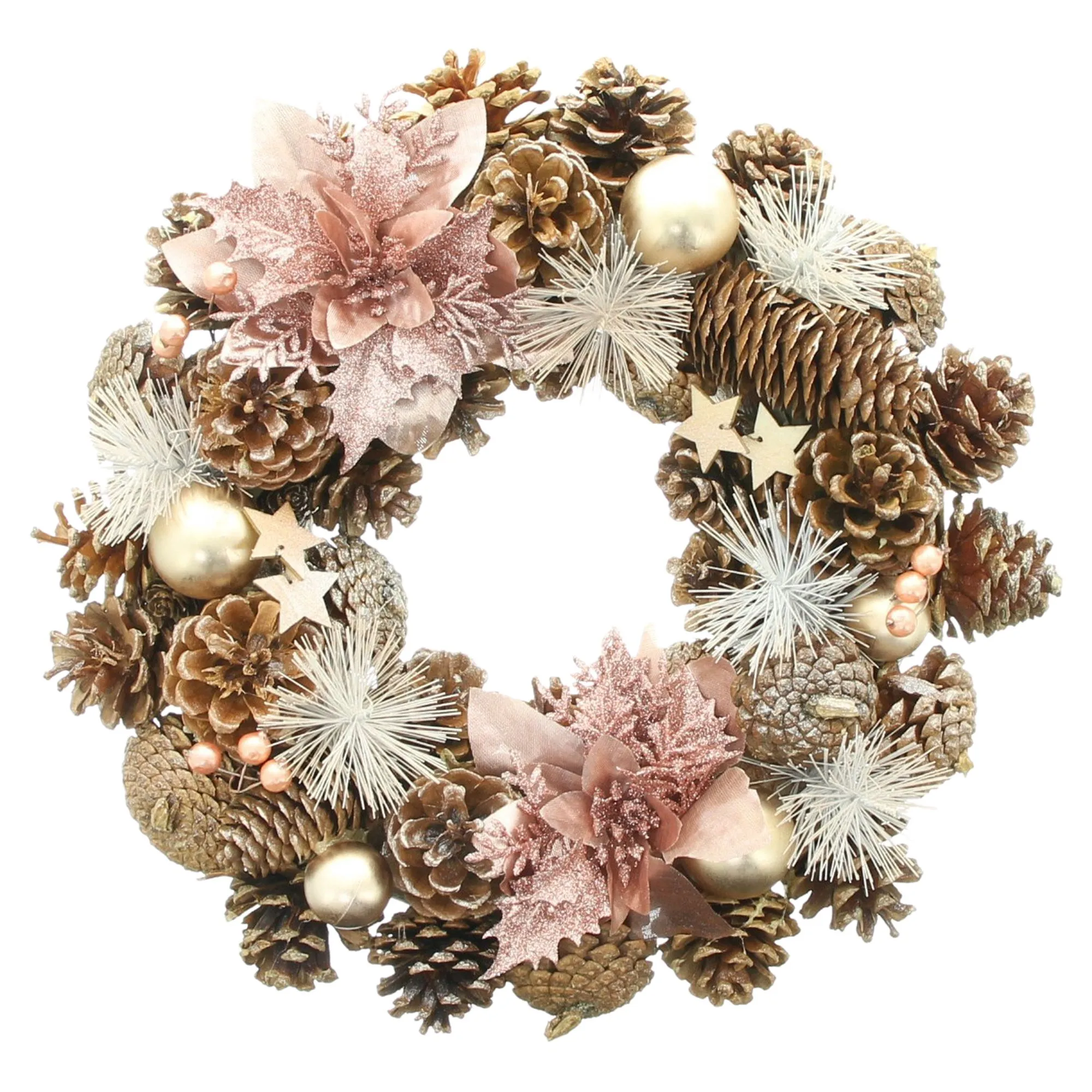 Acheter Couronne de Noël « Rosé »  dans la boutique en ligne de Frank Flechtwaren pour Couronnes de Noël