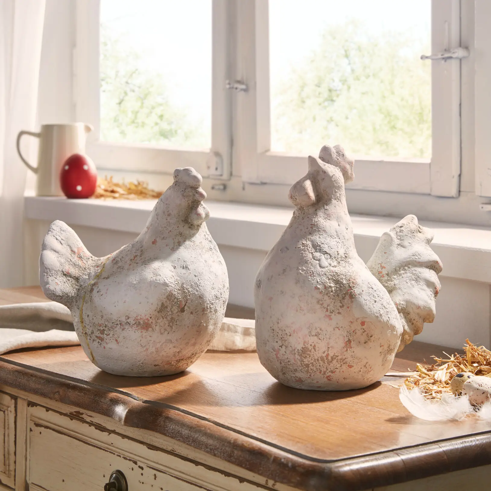 Acheter Lot de 2 figurines "poule et coq"  dans la boutique en ligne de Frank Flechtwaren pour Pâques