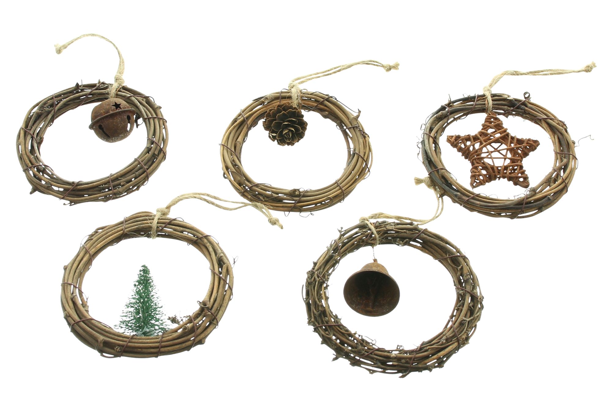 Acheter Lot de 5 suspensions "mini couronne"  dans la boutique en ligne de Frank Flechtwaren pour Décorations pour sapins de Noël