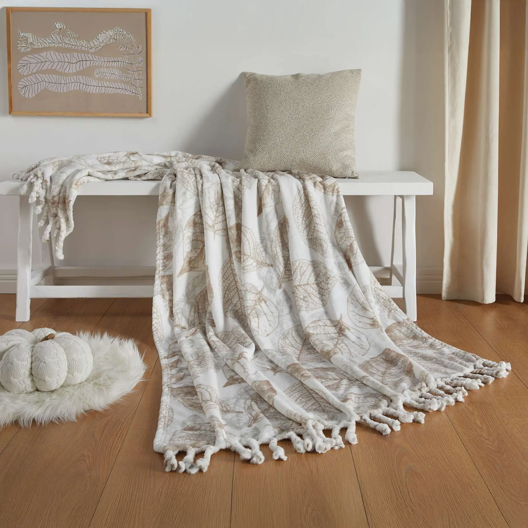 Acheter Couverture douillette "feuilles"  dans la boutique en ligne de Frank Flechtwaren