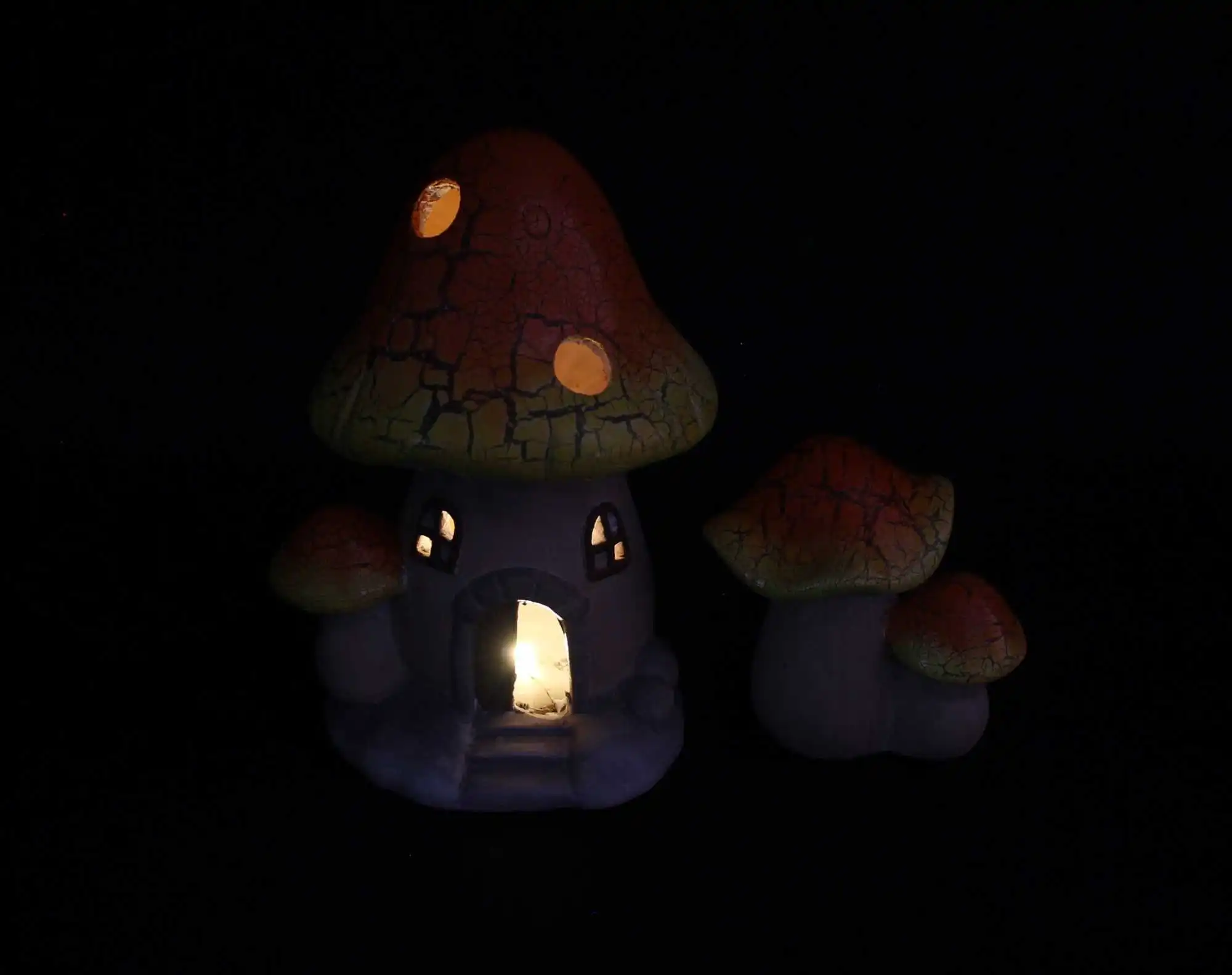 Acheter Lot de 2 champignons LED "maison"  dans la boutique en ligne de Frank Flechtwaren pour Figurines décoratives