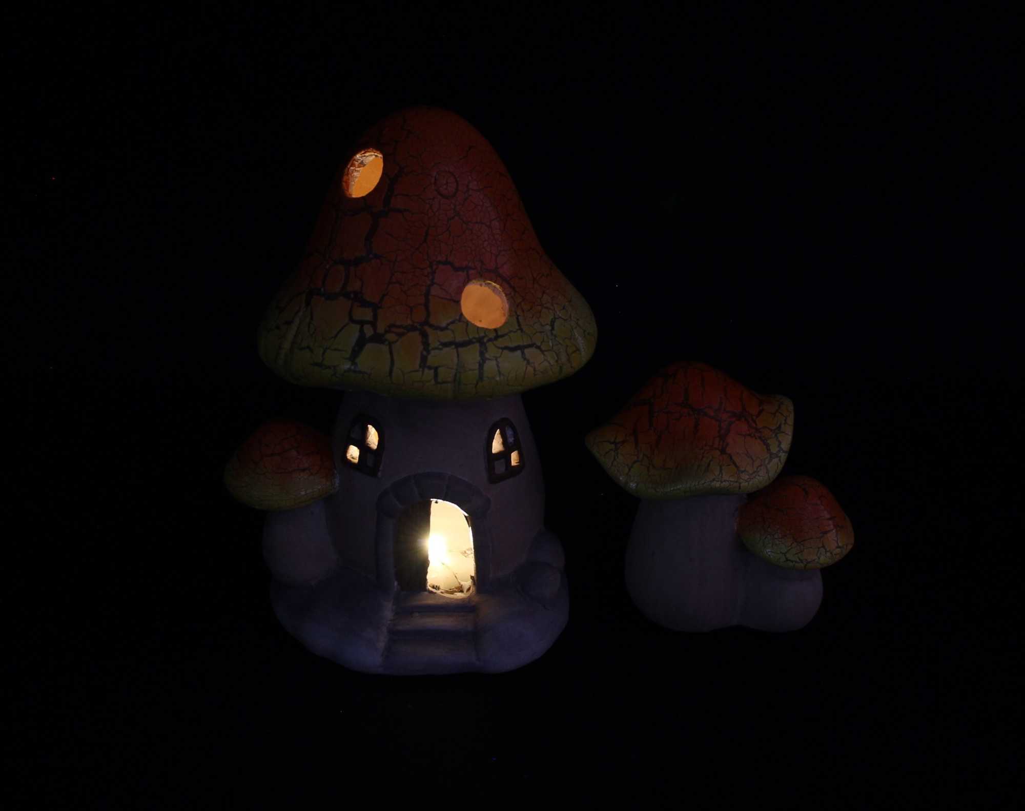 Acheter Lot de 2 champignons LED "maison"  dans la boutique en ligne de Frank Flechtwaren pour Automne