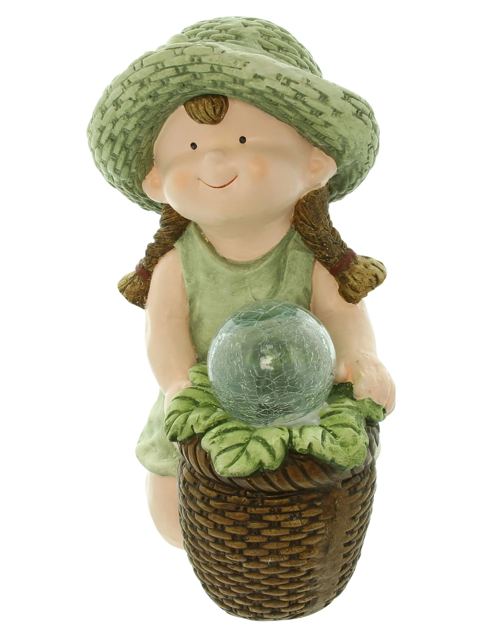 Acheter Figurine solaire "fillette avec fleur lumineuse"  dans la boutique en ligne de Frank Flechtwaren pour Figurines de jardin