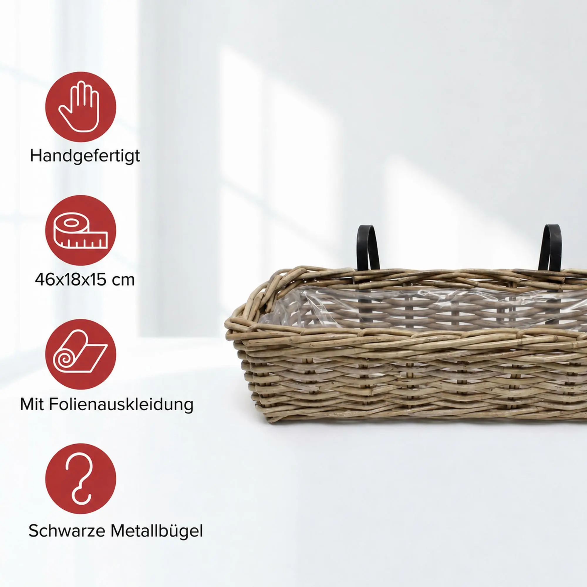 Acheter Balconnière "rotin", MM  dans la boutique en ligne de Frank Flechtwaren pour La magie de l'été
