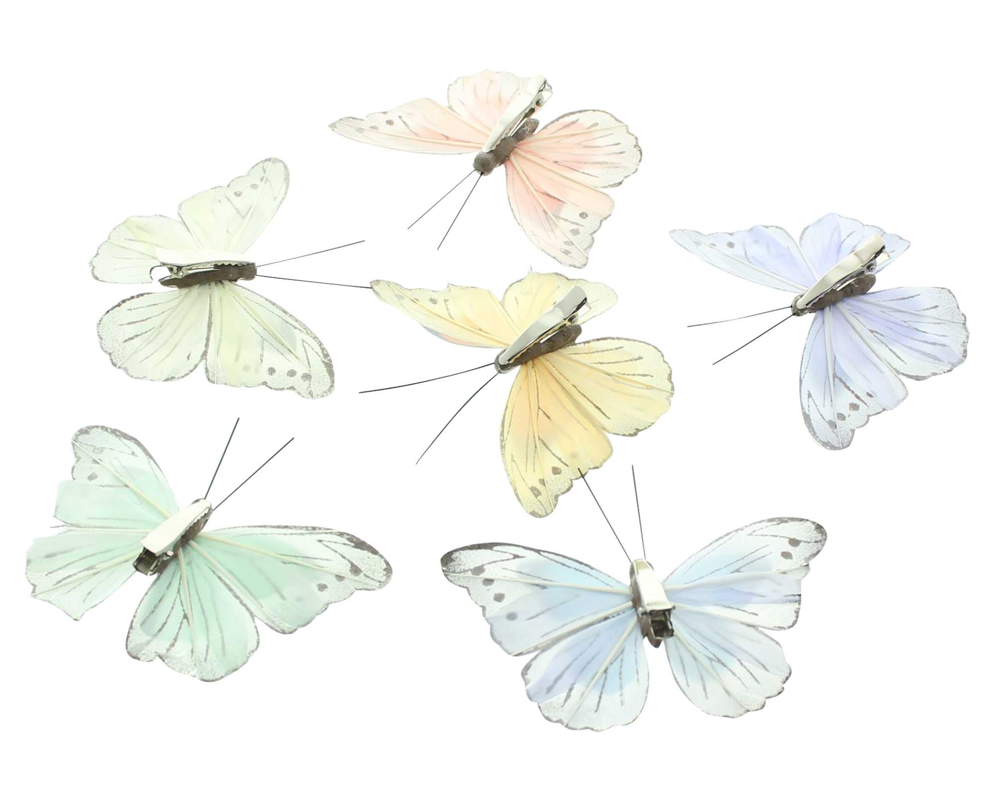 Acheter Lot de 6 clips "papillons"  dans la boutique en ligne de Frank Flechtwaren pour Pâques