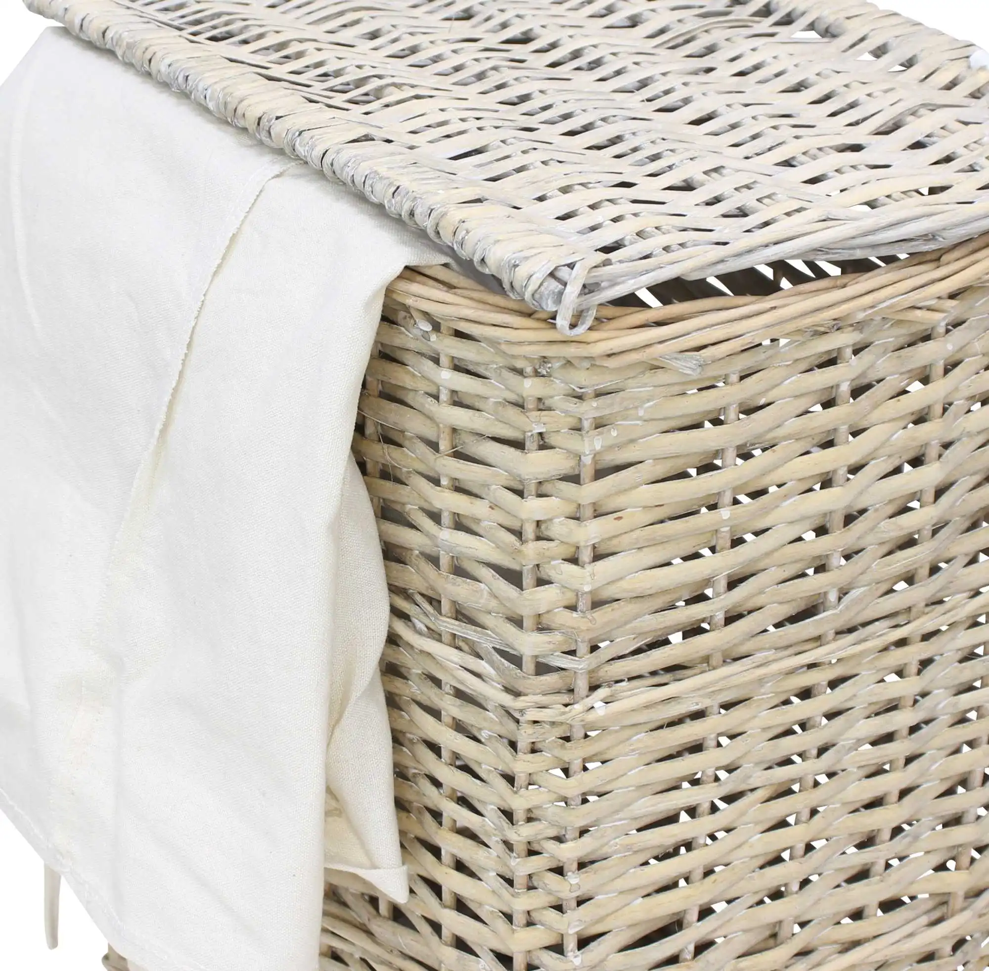 Acheter Lot de 2 paniers à linge "osier gris"  dans la boutique en ligne de Frank Flechtwaren pour Salle de bain