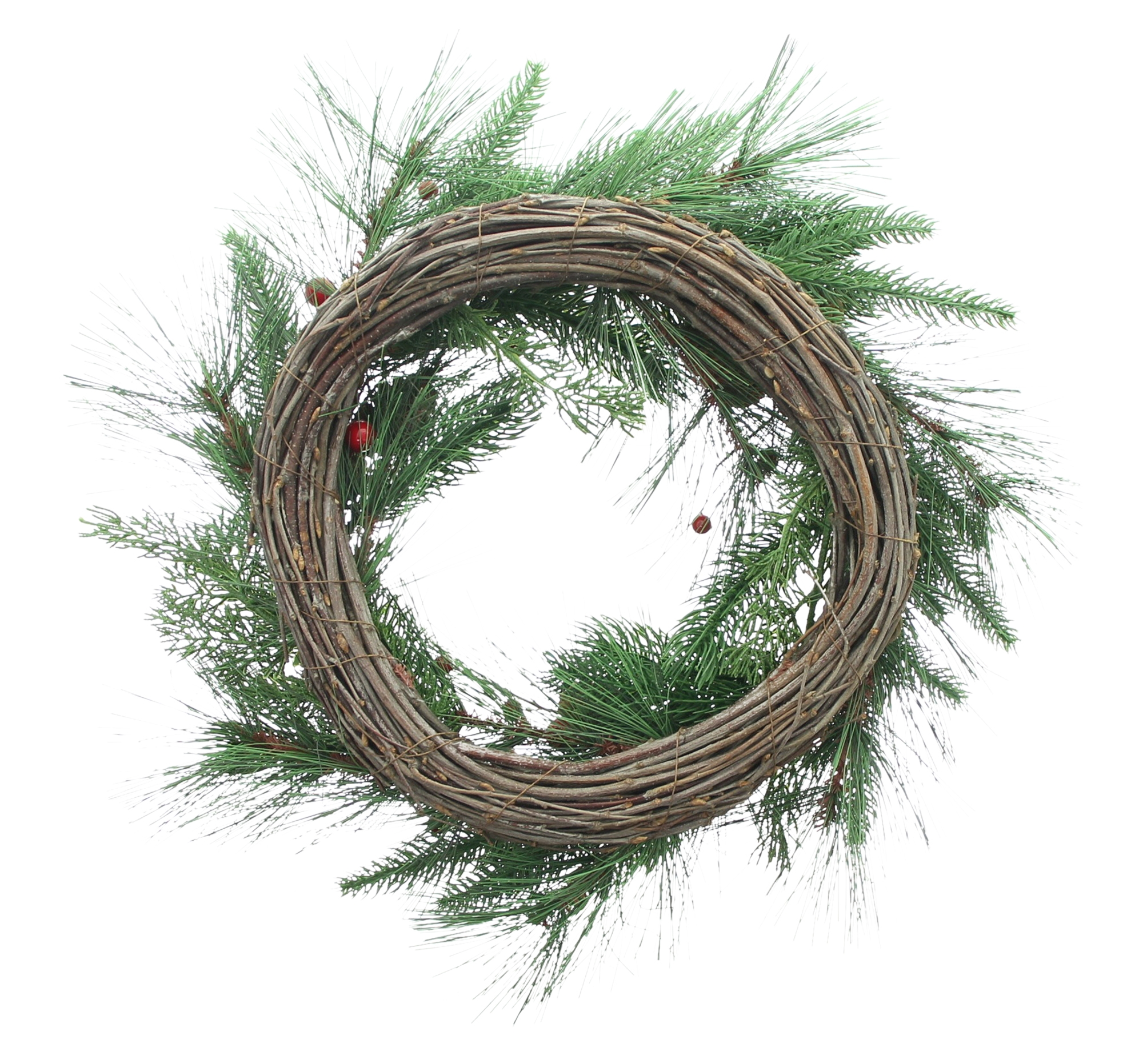 Acheter Couronne "Baies &amp; pommes de pin"  dans la boutique en ligne de Frank Flechtwaren pour Couronnes de Noël