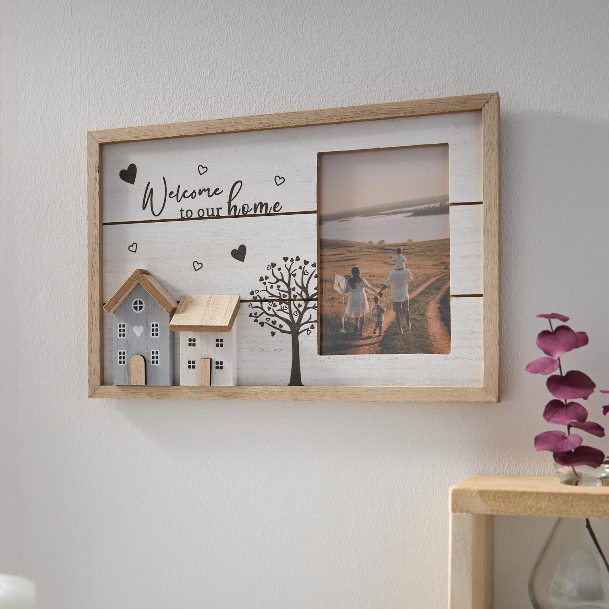 Acheter Cadre photo "bienvenue chez nous"  dans la boutique en ligne de Frank Flechtwaren