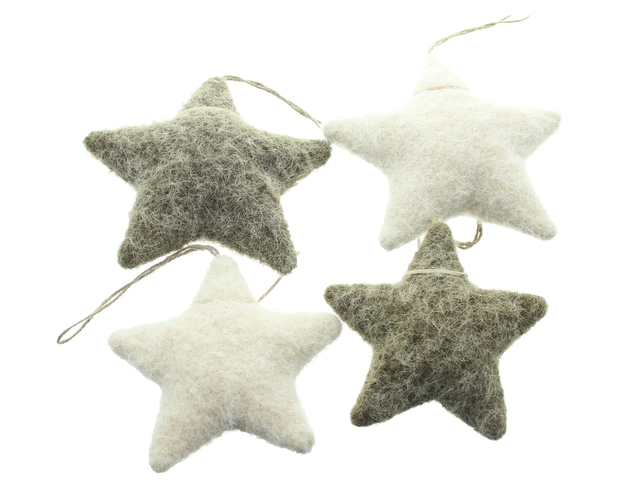 Acheter Lot de 4 étoiles "beige &amp; brun"  dans la boutique en ligne de Frank Flechtwaren pour Décorations à suspendre