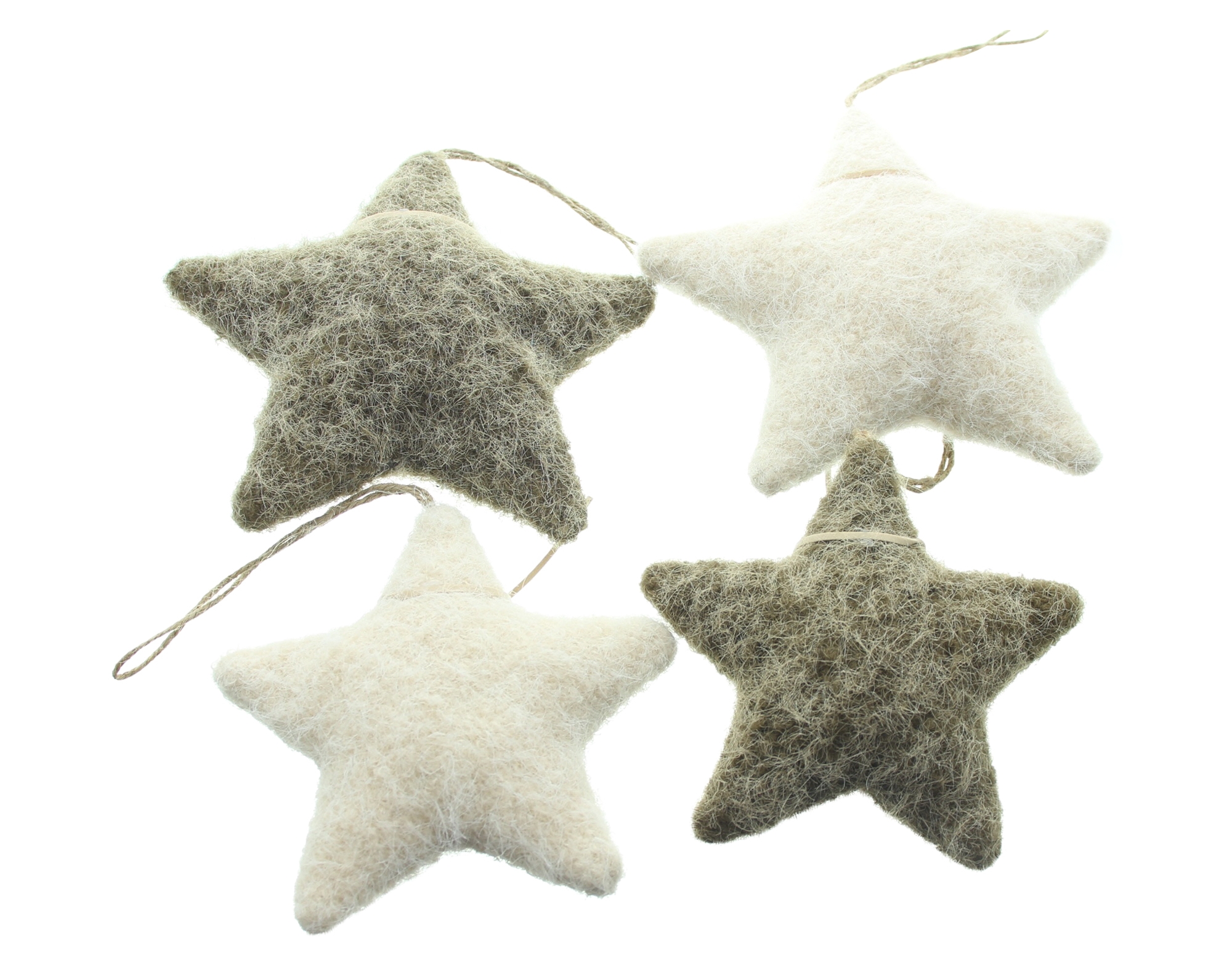 Acheter Lot de 4 étoiles "beige &amp; brun"  dans la boutique en ligne de Frank Flechtwaren pour Décorations pour sapins de Noël