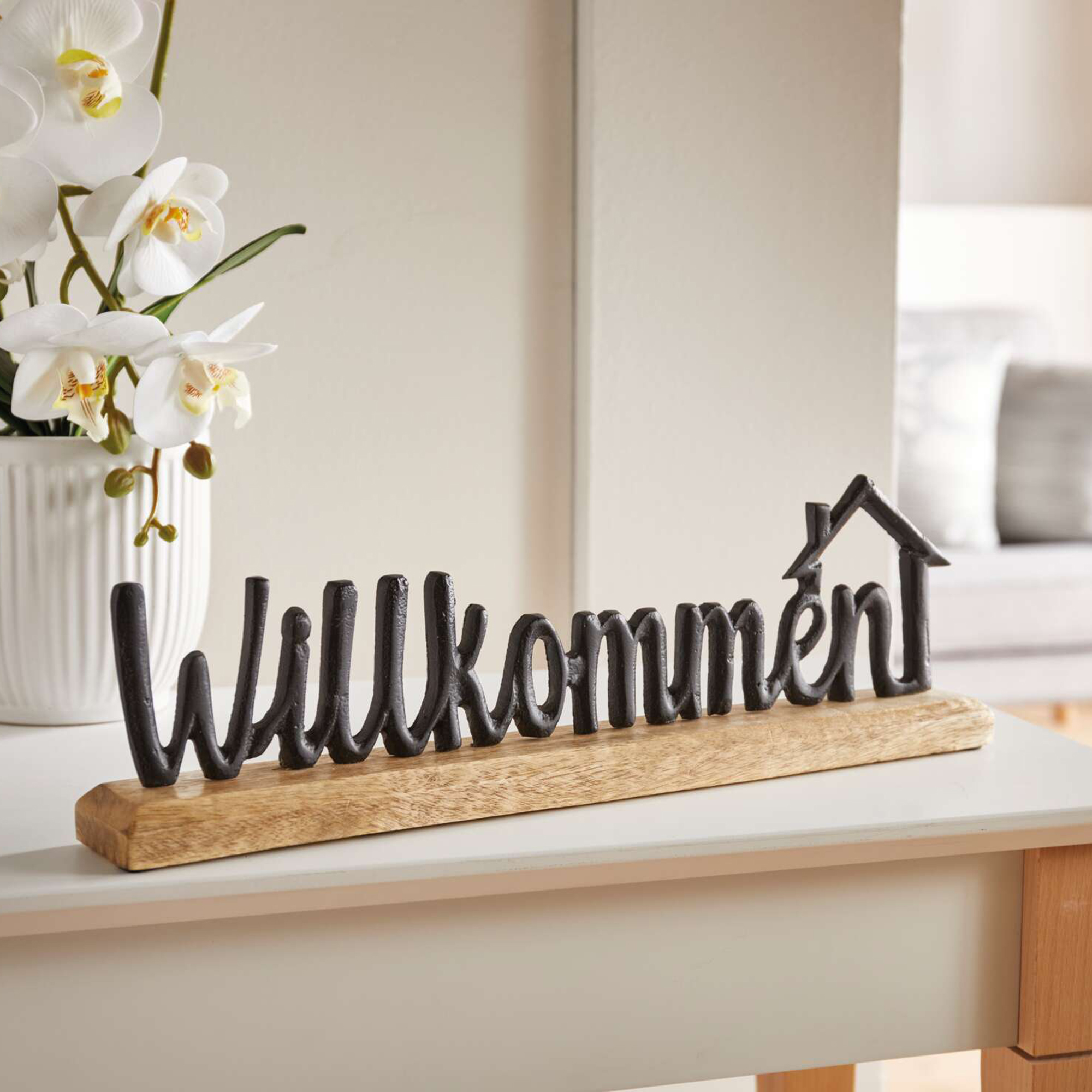 Acheter Lettrage "Willkommen"  dans la boutique en ligne de Frank Flechtwaren