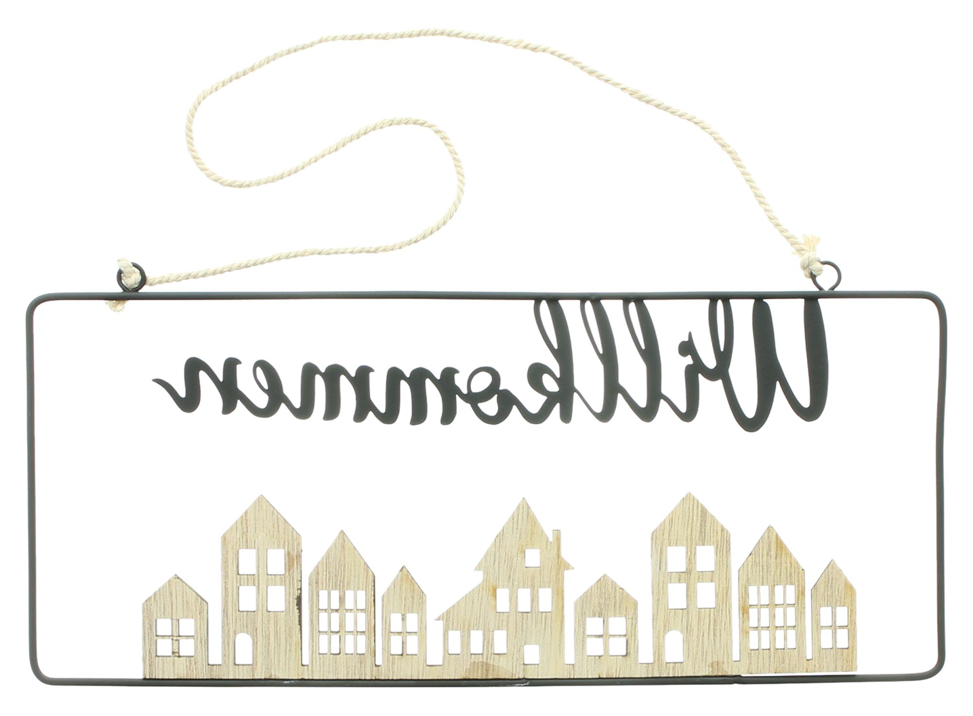 Acheter Suspension "Willkommen"  dans la boutique en ligne de Frank Flechtwaren pour Maison, Maisonette &amp; co.