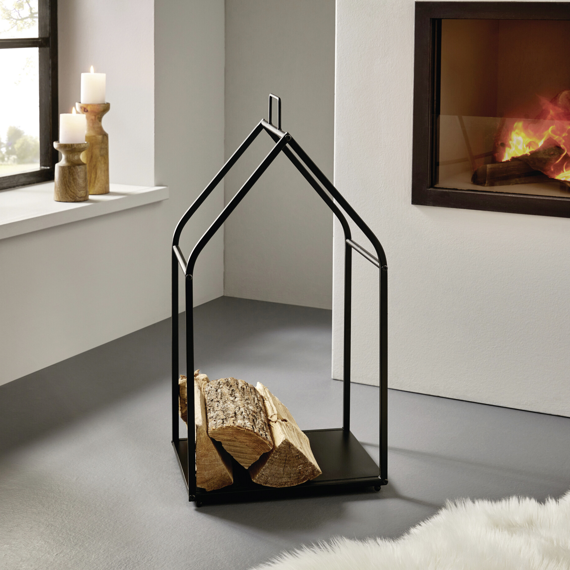Acheter Support pour bois de cheminée "maison"  dans la boutique en ligne de Frank Flechtwaren