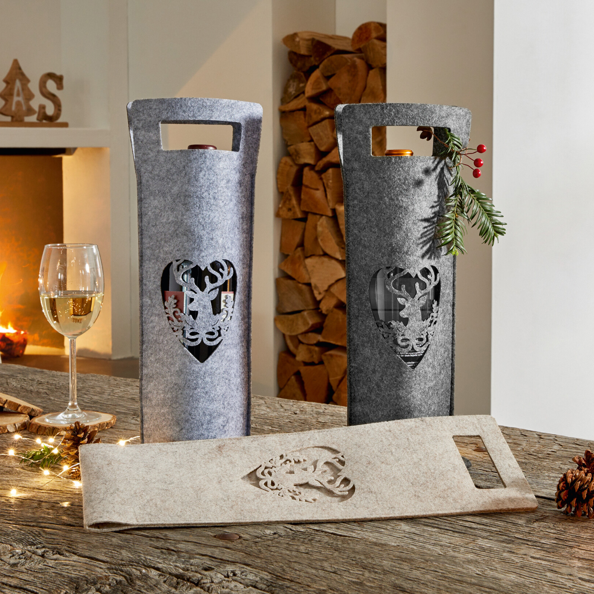 Acheter Lot de 3 pochettes cadeaux "cerf"  dans la boutique en ligne de Frank Flechtwaren pour Noël