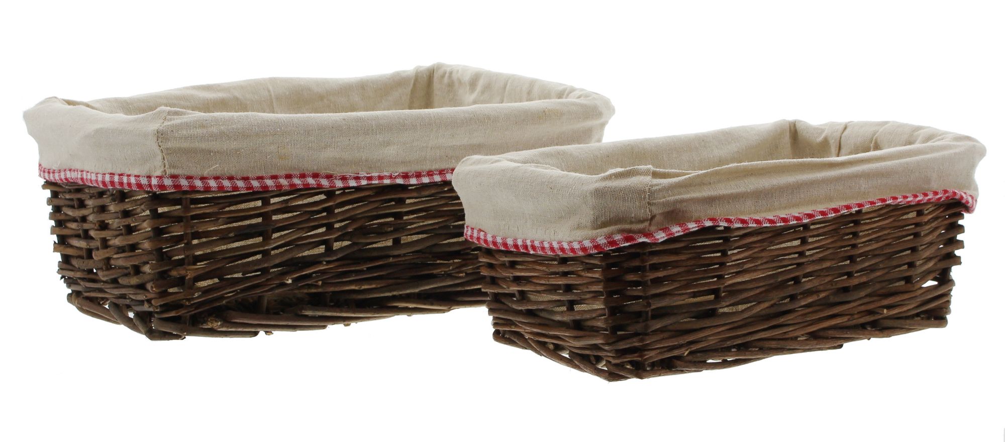 Acheter Lot de 2 paniers "ruban quadrillé"  dans la boutique en ligne de Frank Flechtwaren pour Automne