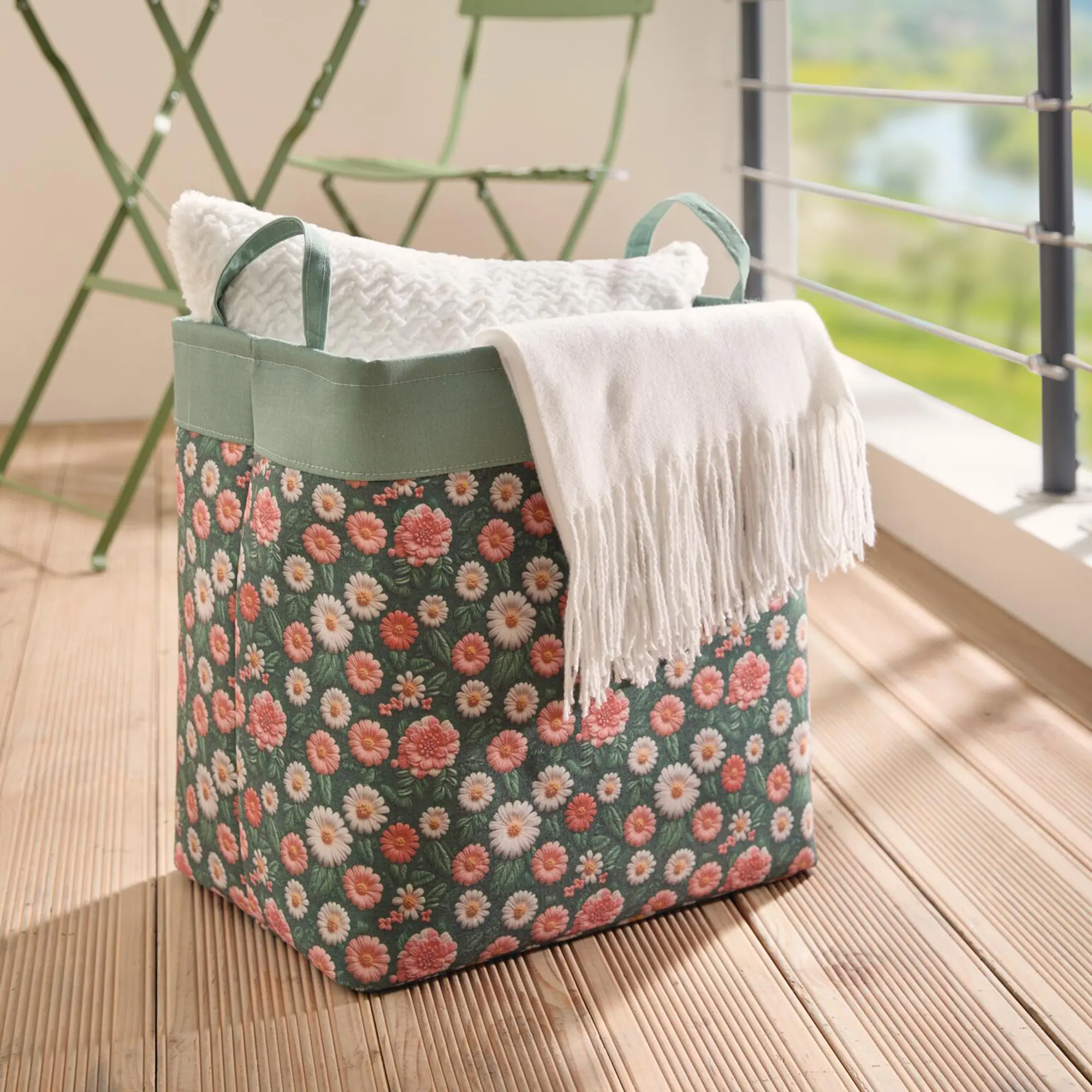 Acheter Panier en tissu "Fleurs", GM  dans la boutique en ligne de Frank Flechtwaren