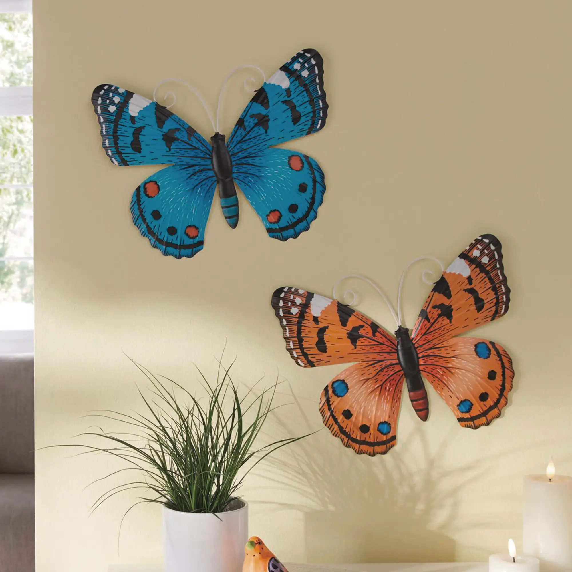 Acheter Lot de 2 papillons "bleu &amp; orange"  dans la boutique en ligne de Frank Flechtwaren