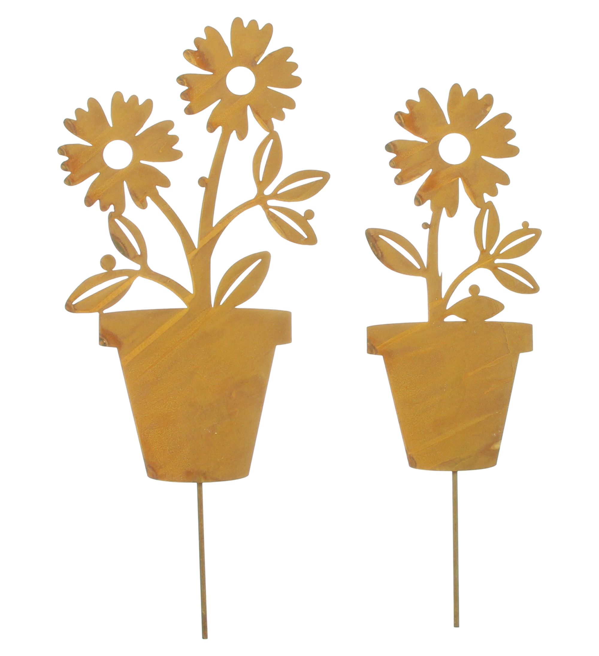Acheter Lot de 2 pics de jardin "fleur en pot"  dans la boutique en ligne de Frank Flechtwaren pour Pâques