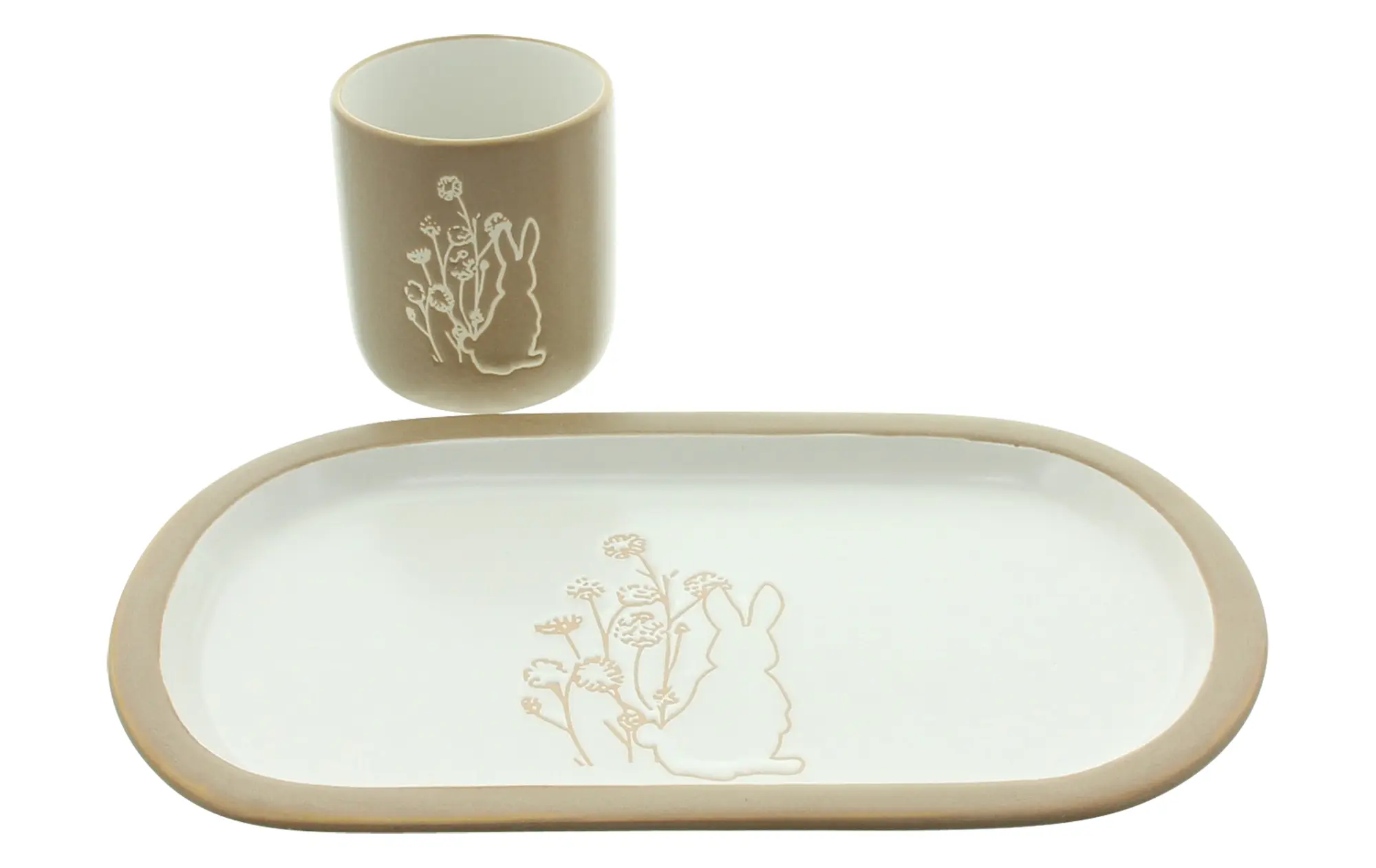 Acheter Set de vaisselle "lapin printanier", 2 pcs  dans la boutique en ligne de Frank Flechtwaren pour Cuisine