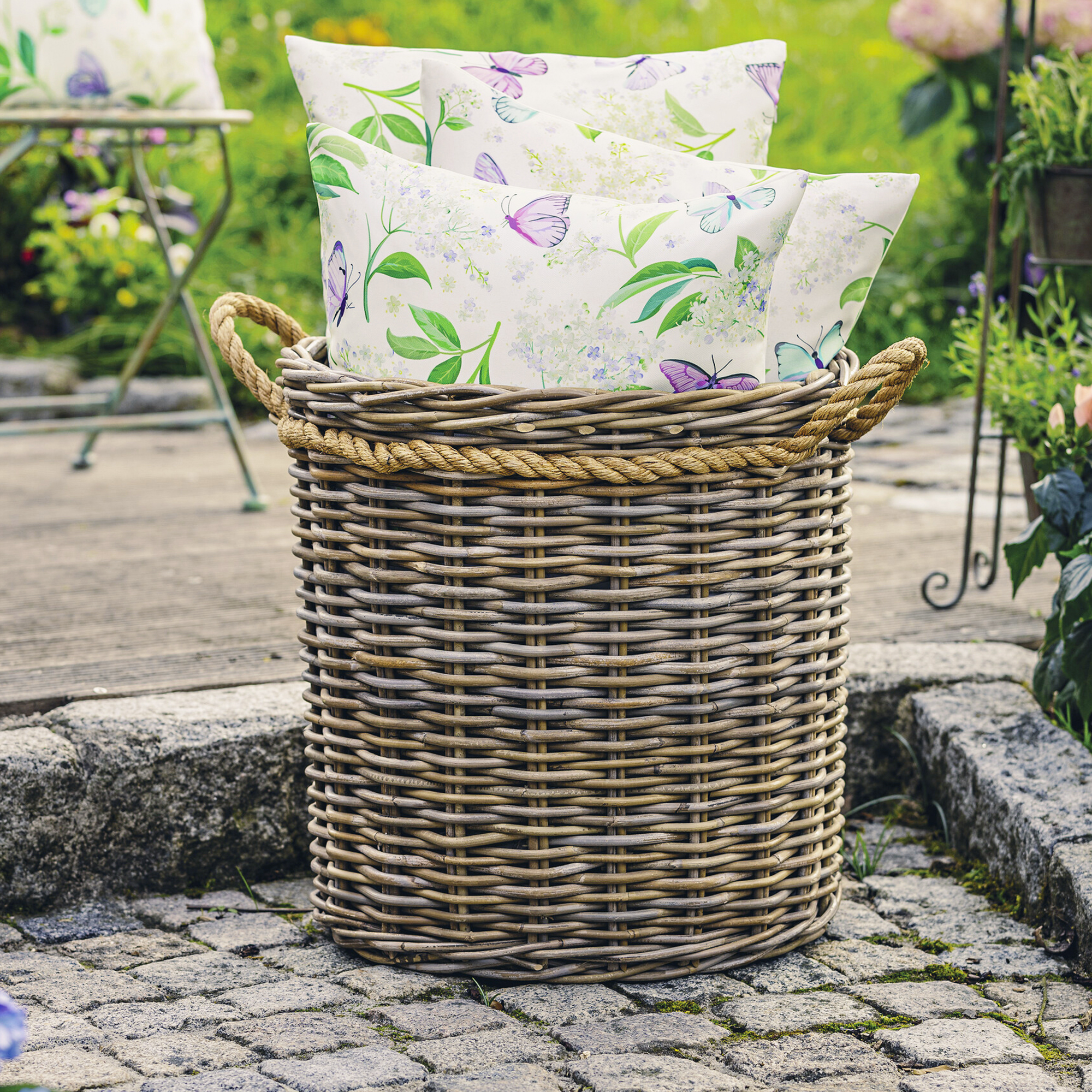 Acheter Corbeille en rotin "Koboo-Grey"  dans la boutique en ligne de Frank Flechtwaren