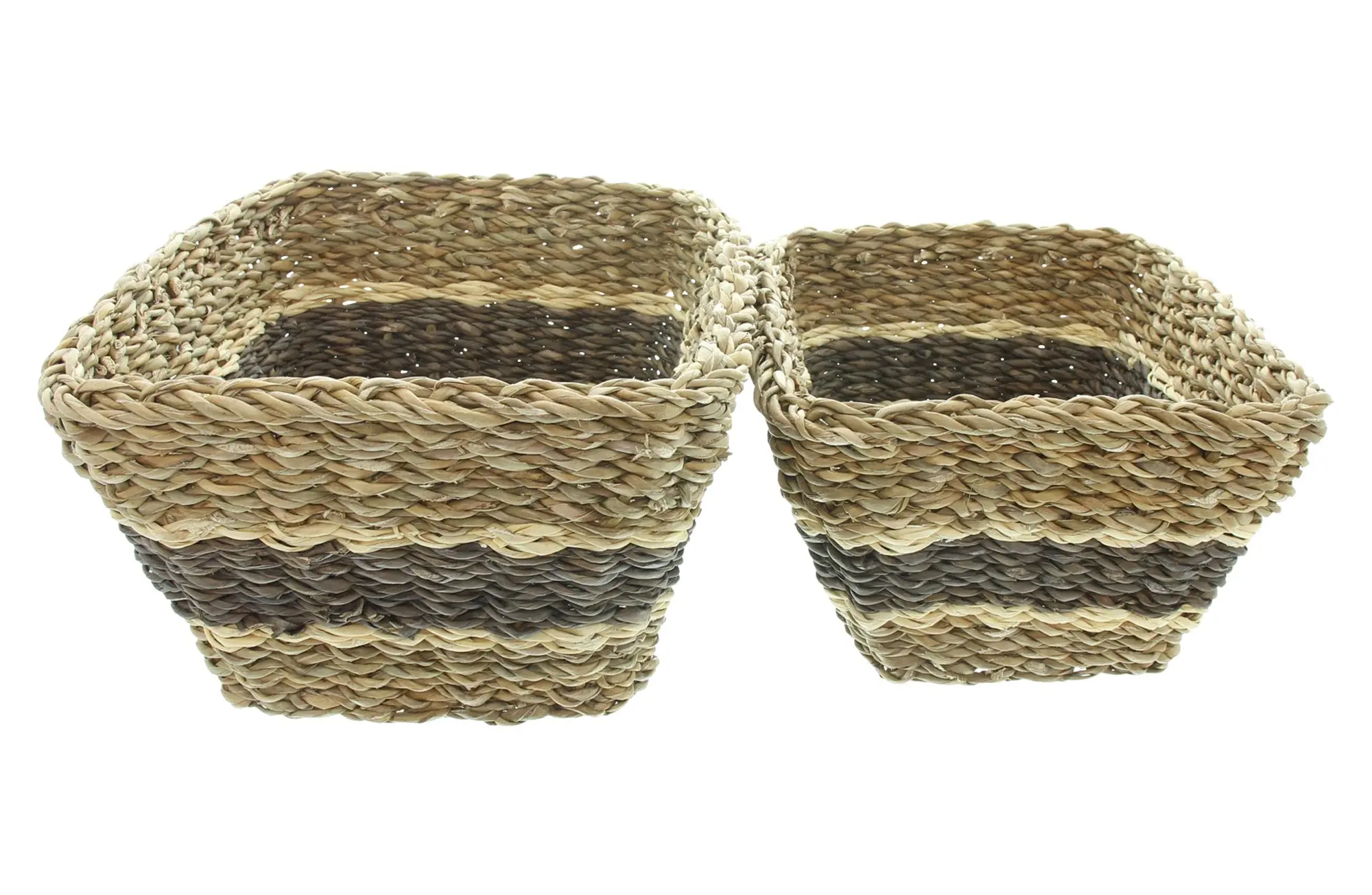 Acheter Panier de rangement « Brown Stripes », lot de 2 dans la boutique en ligne de Frank Flechtwaren pour Tons naturels