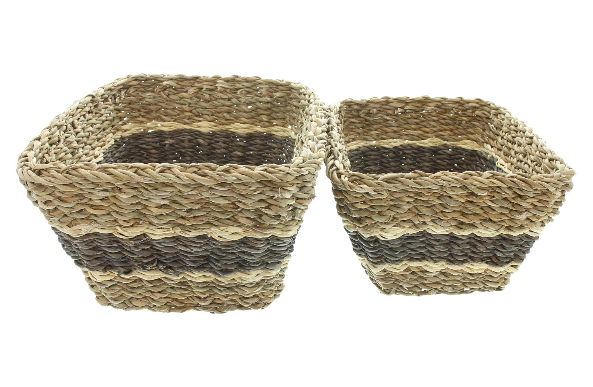 Acheter Panier de rangement « Brown Stripes », lot de 2 dans la boutique en ligne de Frank Flechtwaren pour Tons naturels