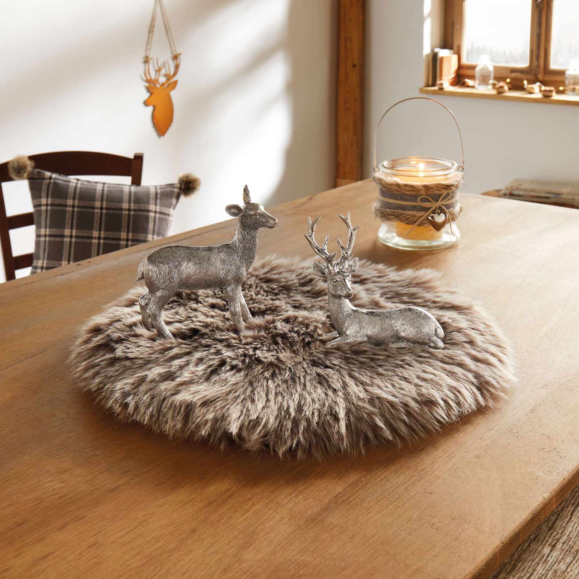 Acheter Fourrure décorative "Light Platin", ronde  dans la boutique en ligne de Frank Flechtwaren