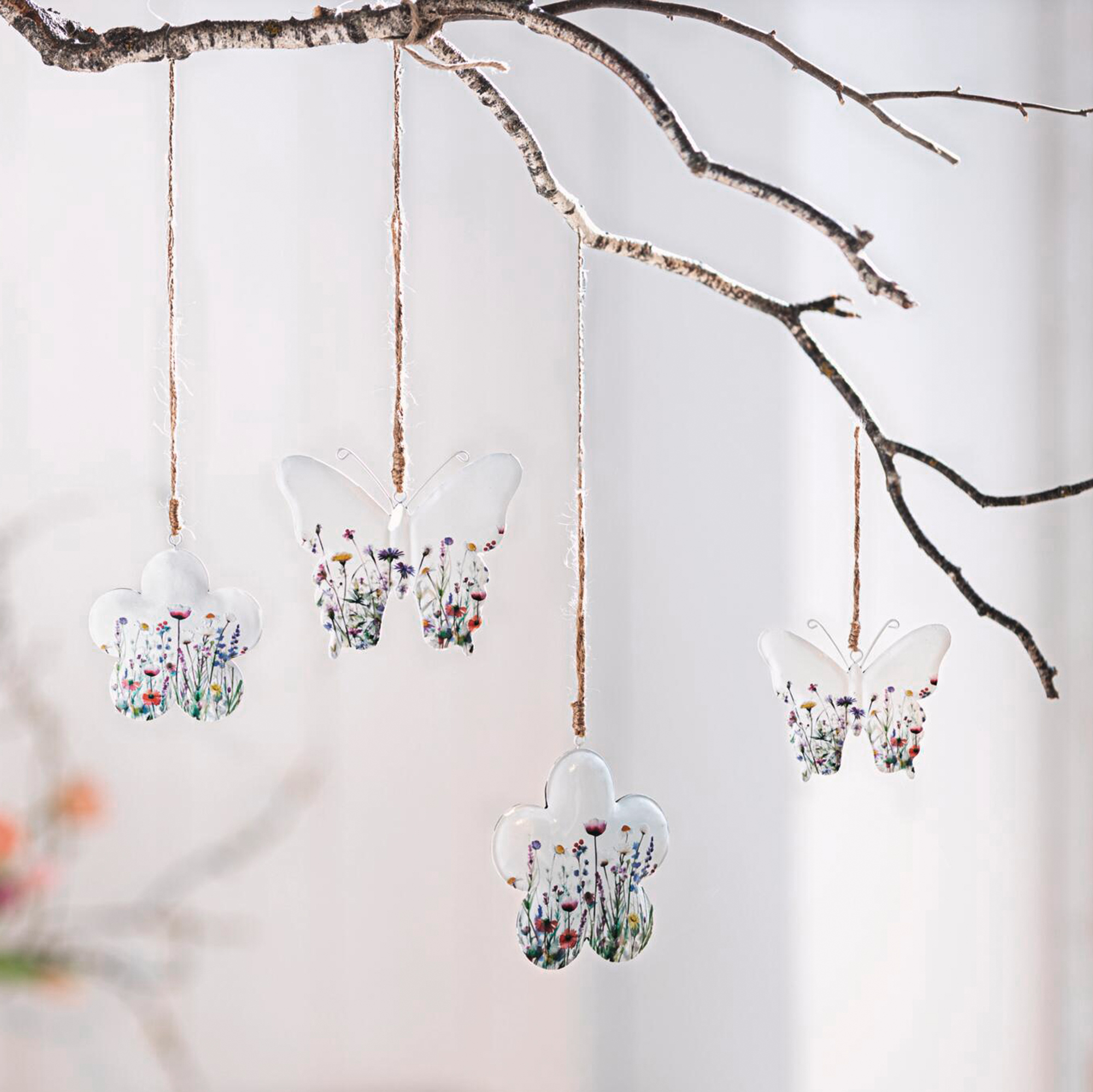 Acheter Lot de 4 suspensions "prairie printanière"  dans la boutique en ligne de Frank Flechtwaren