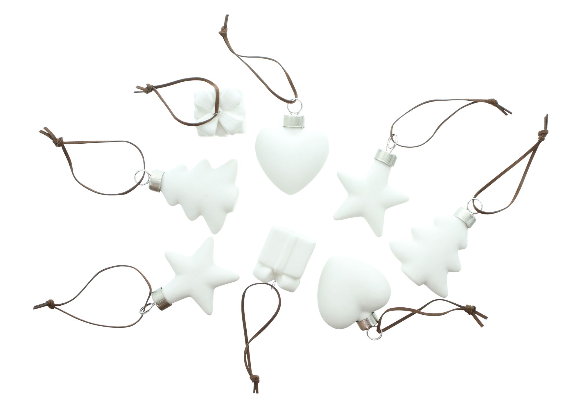 Acheter Lot de 8 suspensions "Noël blanc"  dans la boutique en ligne de Frank Flechtwaren pour Noël
