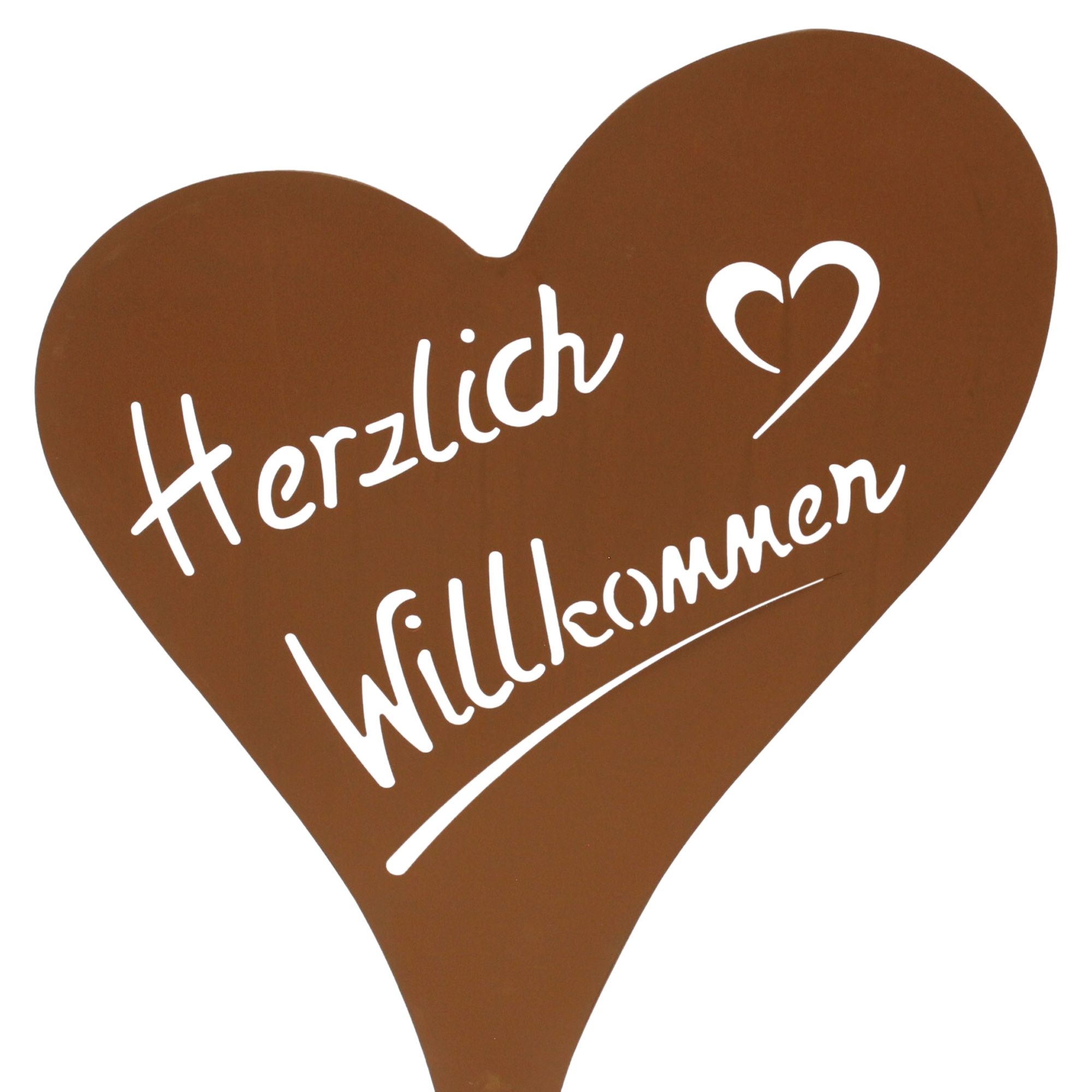 Acheter Coeur "Herzlich Willkommen"  dans la boutique en ligne de Frank Flechtwaren pour Décoration de jardin