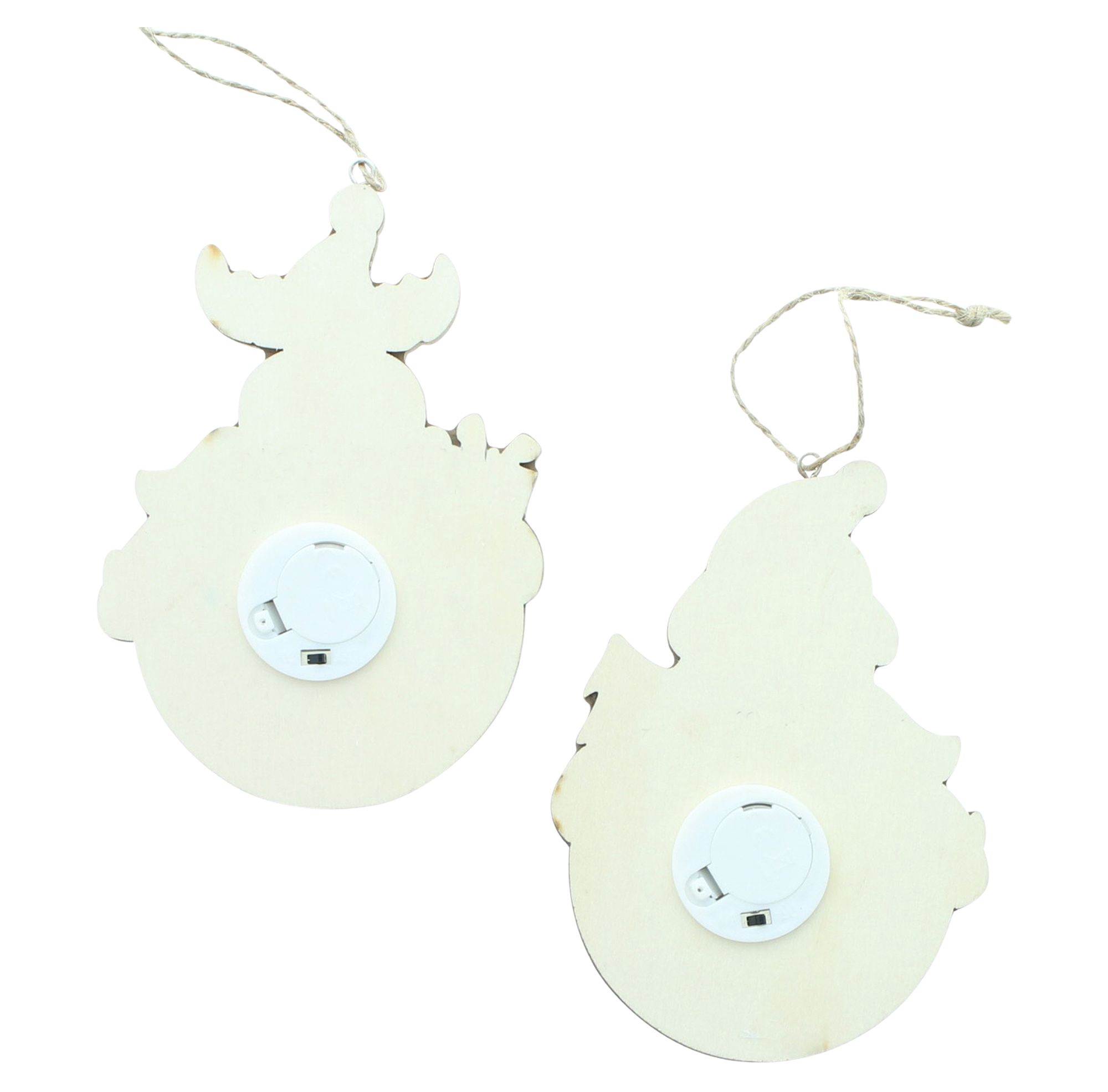 Acheter 2 suspensions LED "bonhomme de neige &amp; élan"  dans la boutique en ligne de Frank Flechtwaren pour Noël