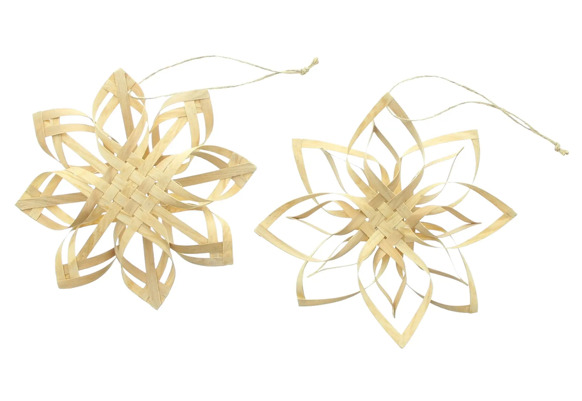 Acheter Lot de 2 étoiles de Noël "copeaux de bois"  dans la boutique en ligne de Frank Flechtwaren pour Baumschmuck