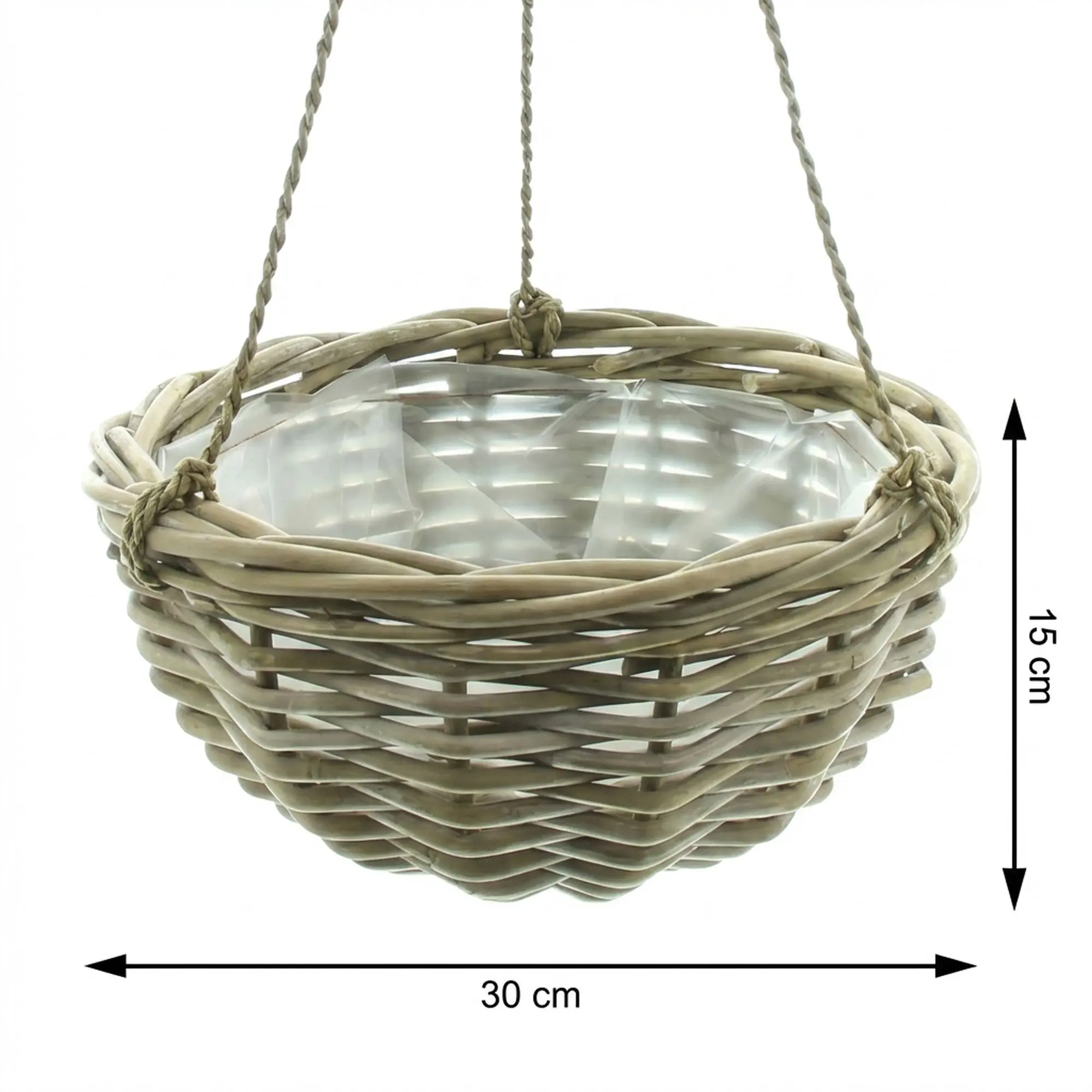 Acheter Jardinière suspendue "Koboo Grey"  dans la boutique en ligne de Frank Flechtwaren pour Jardinières corbeilles