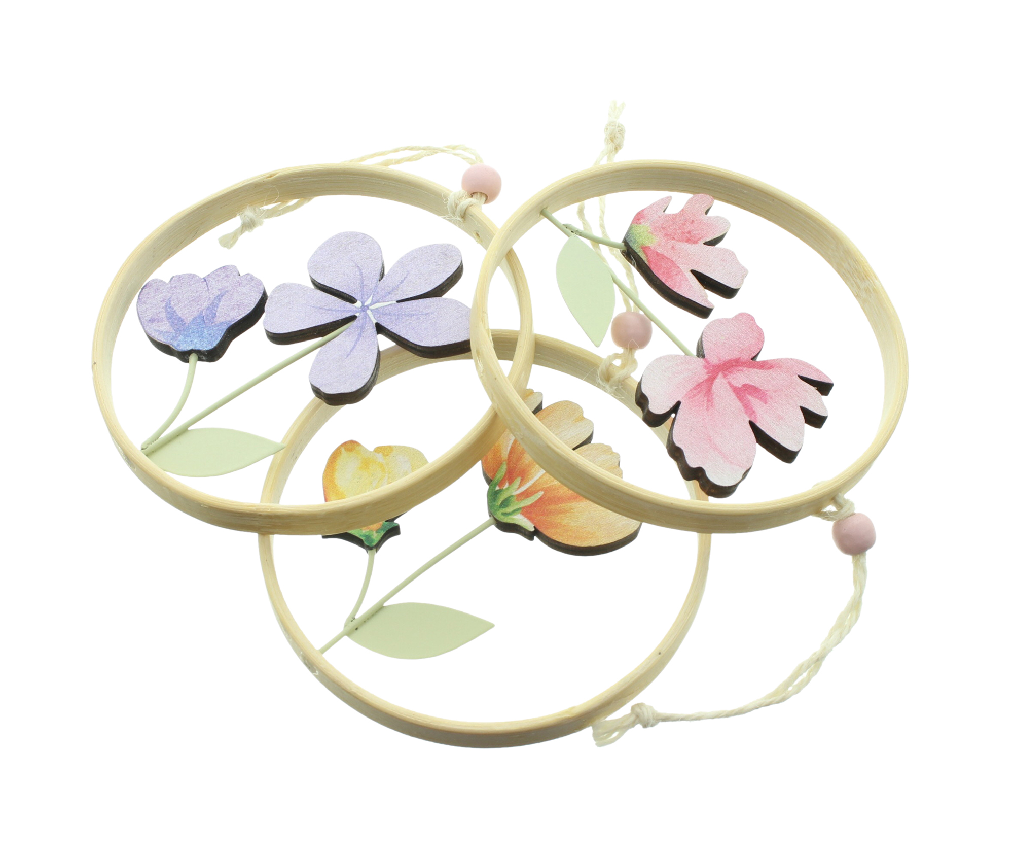 Acheter Lot de 3 suspensions "fleurs de printemps"  dans la boutique en ligne de Frank Flechtwaren pour Suspensions décoratives