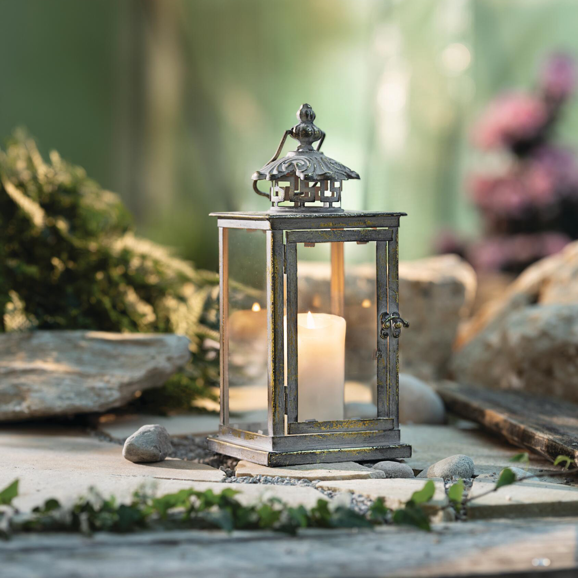 Acheter Lanterne "reflet métallique"  dans la boutique en ligne de Frank Flechtwaren pour Lanternes