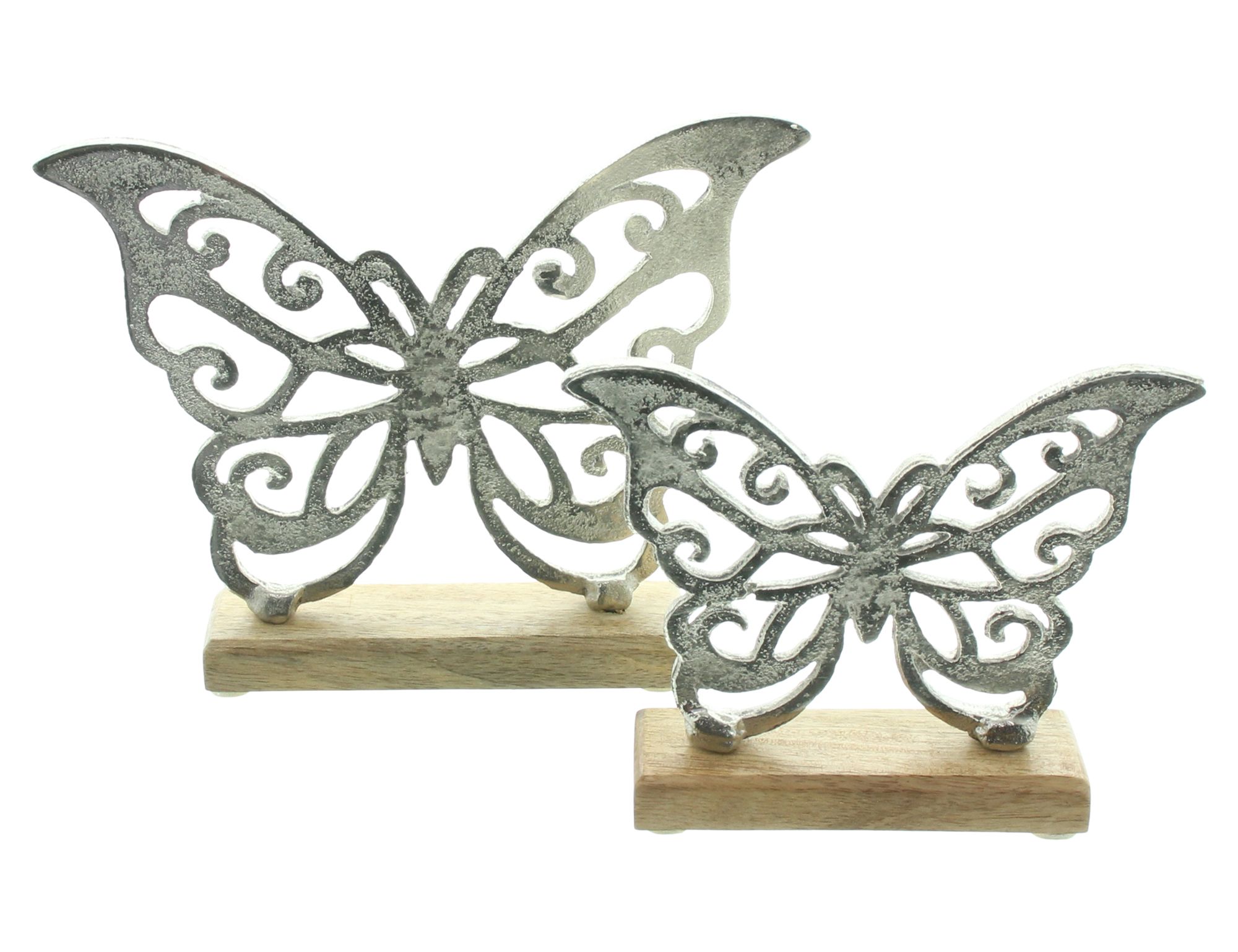 Acheter Lot de 2 papillons "argent"  dans la boutique en ligne de Frank Flechtwaren pour Pâques