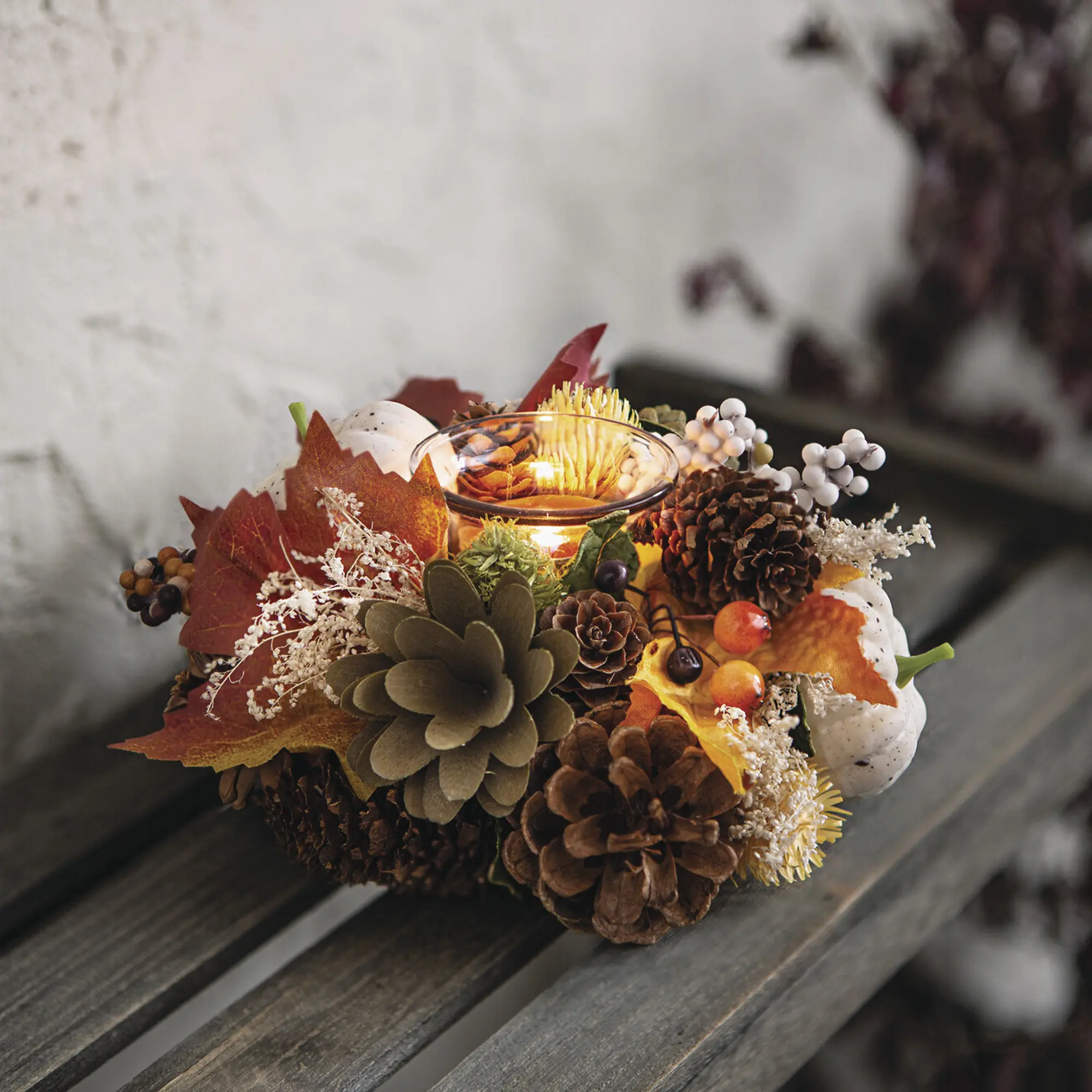 Acheter Photophore "automne"  dans la boutique en ligne de Frank Flechtwaren