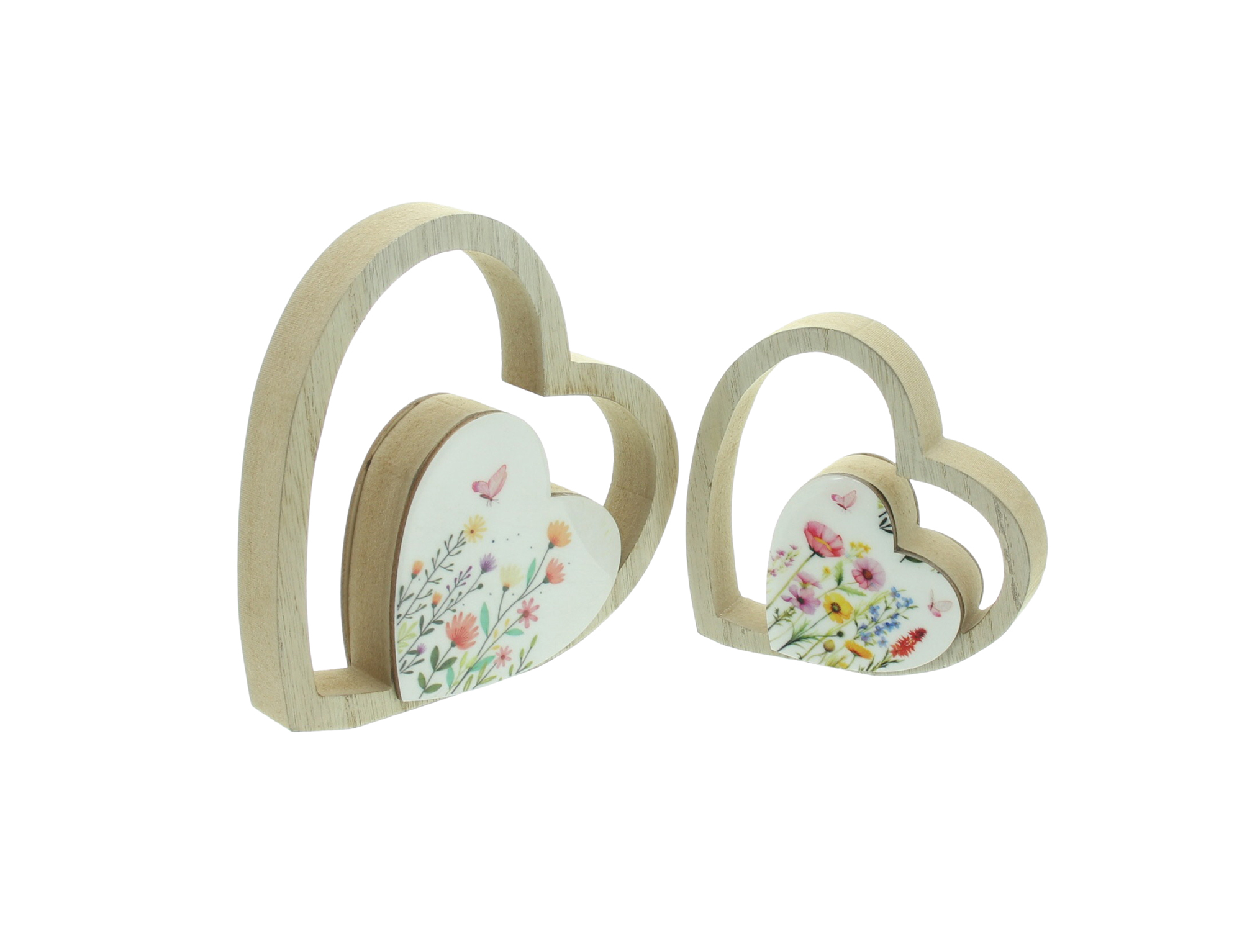 Acheter Lot de 2 coeurs "prairie fleurie"  dans la boutique en ligne de Frank Flechtwaren pour Nouvel arrivage