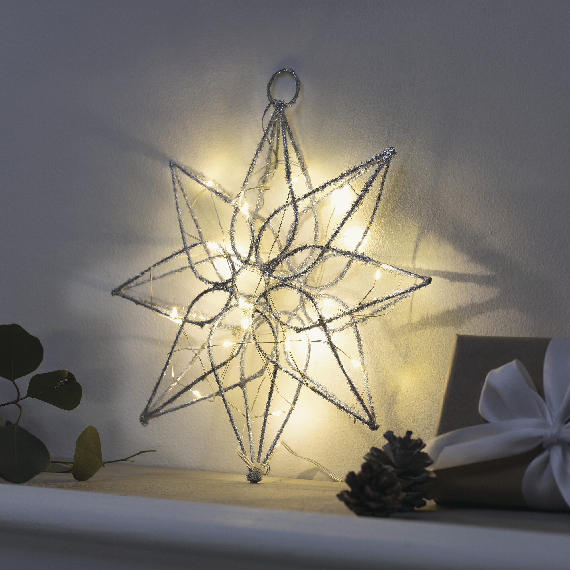 Acheter Étoile LED "Silver"  dans la boutique en ligne de Frank Flechtwaren