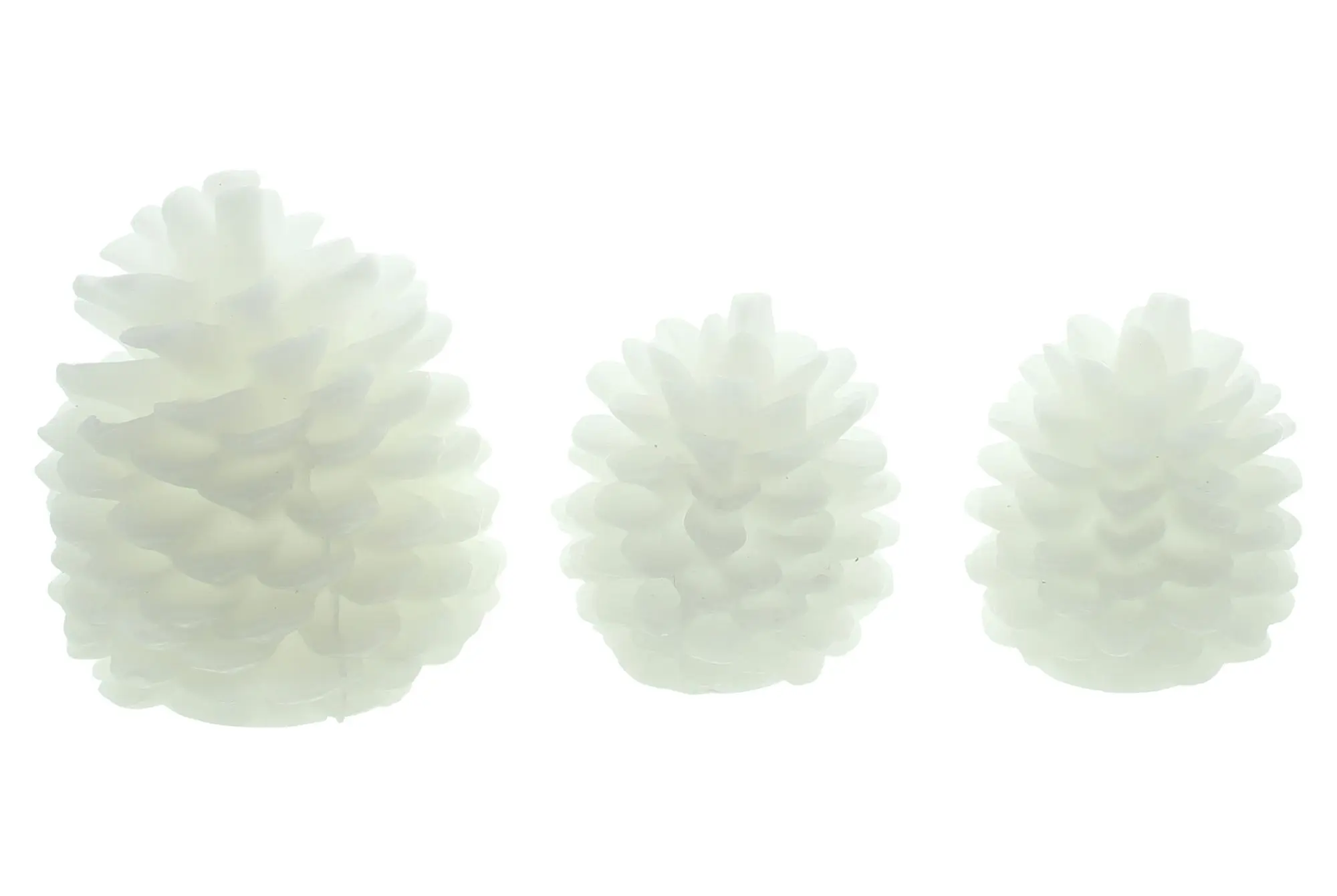Acheter Lot de 3 pommes de pin LED "neige"  dans la boutique en ligne de Frank Flechtwaren pour Décoration de table LED