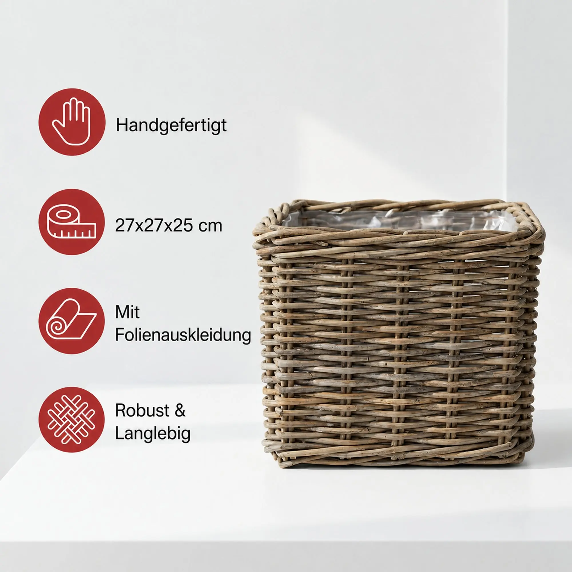 Acheter Jardinière "rotin", GM  dans la boutique en ligne de Frank Flechtwaren pour Jardinières corbeilles