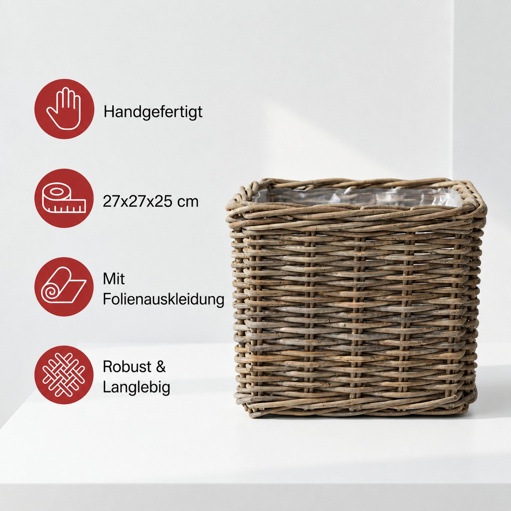 Acheter Jardinière "rotin", GM  dans la boutique en ligne de Frank Flechtwaren pour Jardinières corbeilles