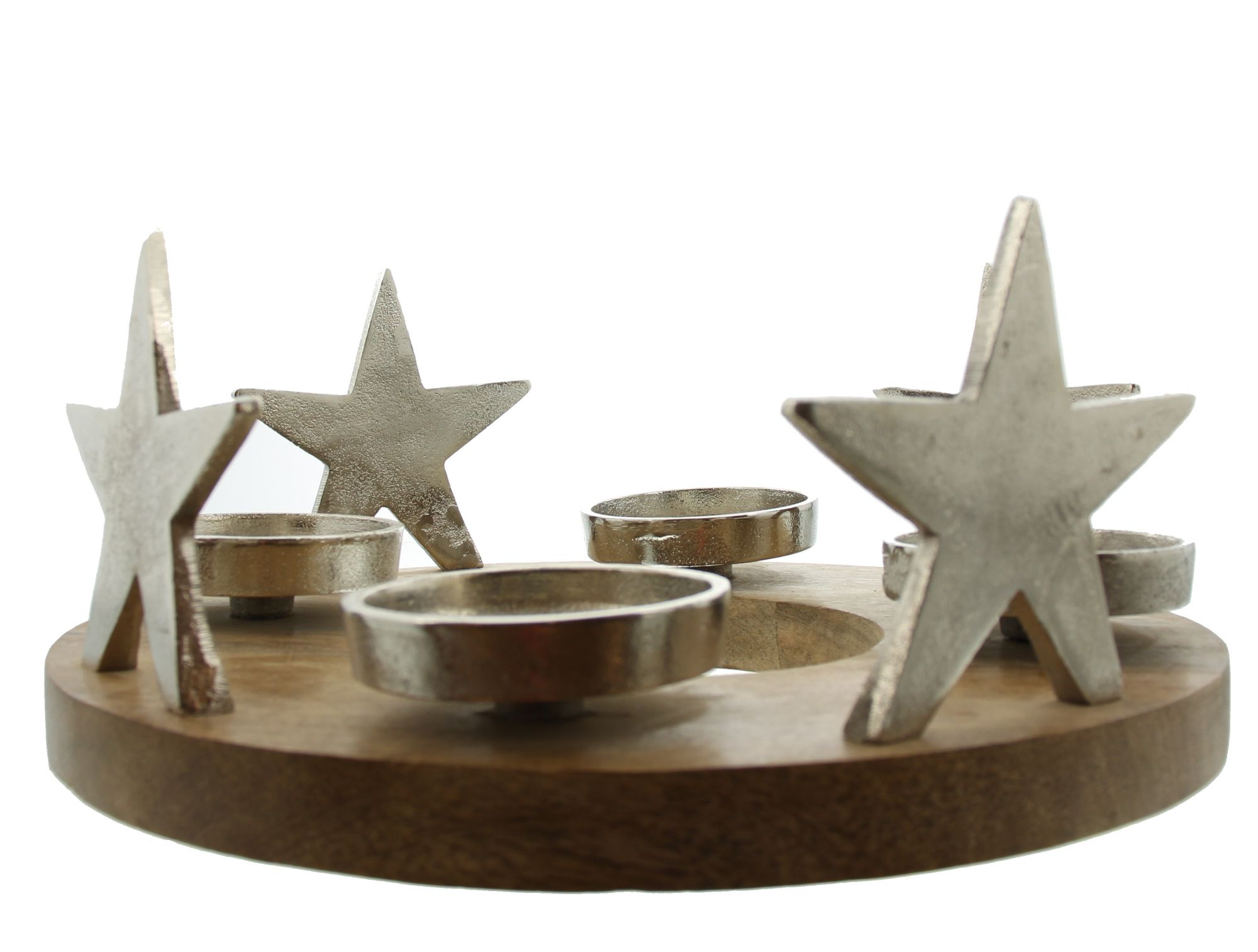 Acheter Couronne de l'avent "étoiles argentées"  dans la boutique en ligne de Frank Flechtwaren pour Couronnes