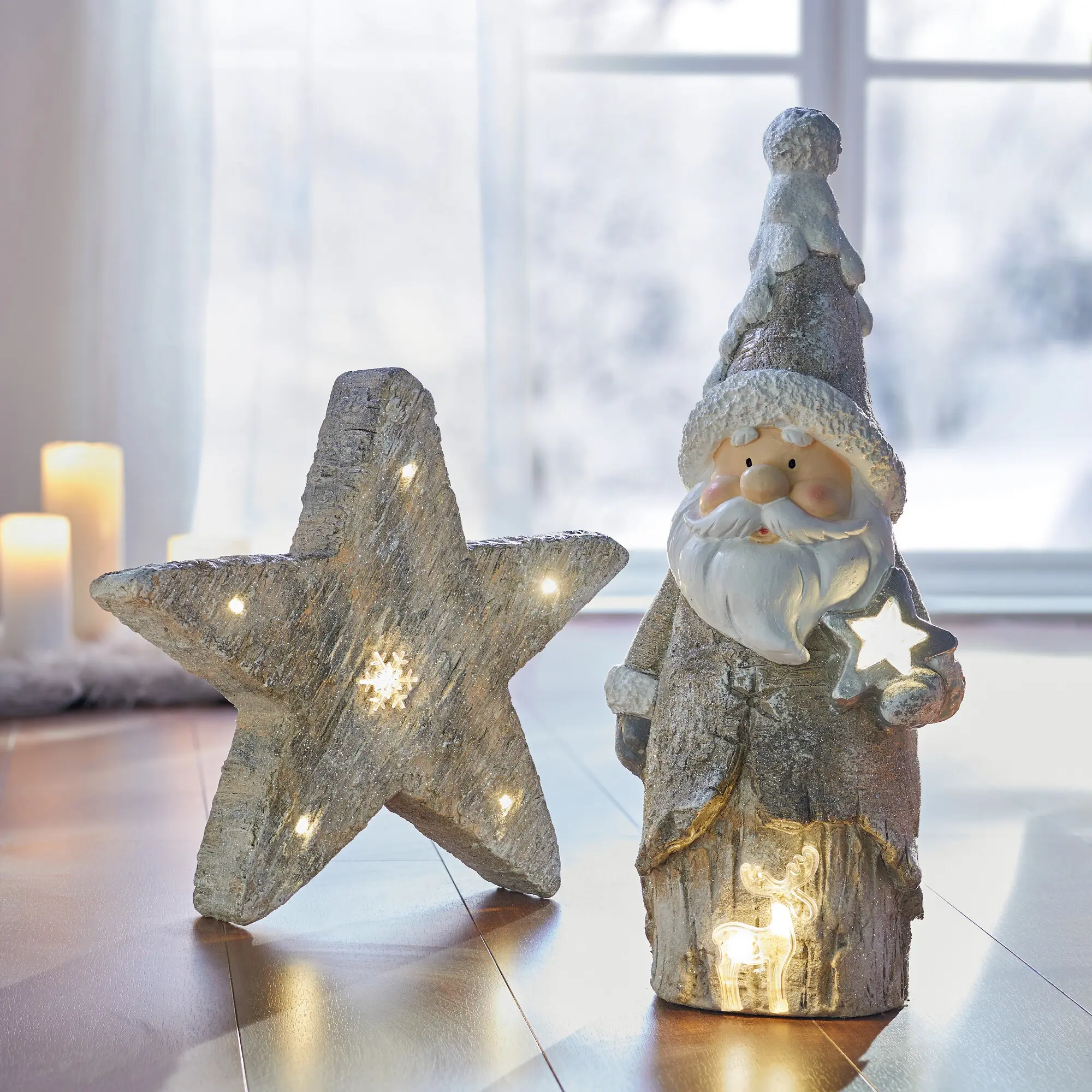Acheter Étoile LED "aspect bois"  dans la boutique en ligne de Frank Flechtwaren