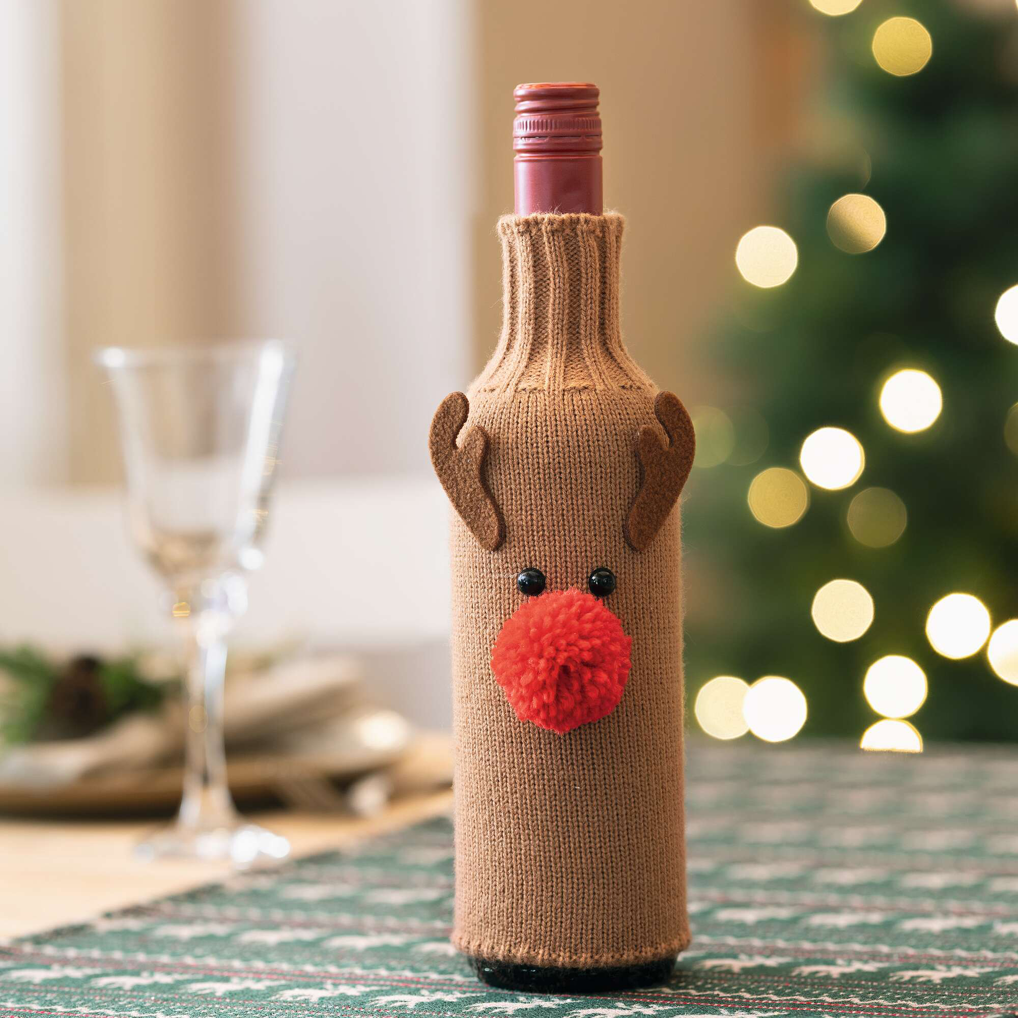 Acheter Cache bouteille "Rudolf"  dans la boutique en ligne de Frank Flechtwaren