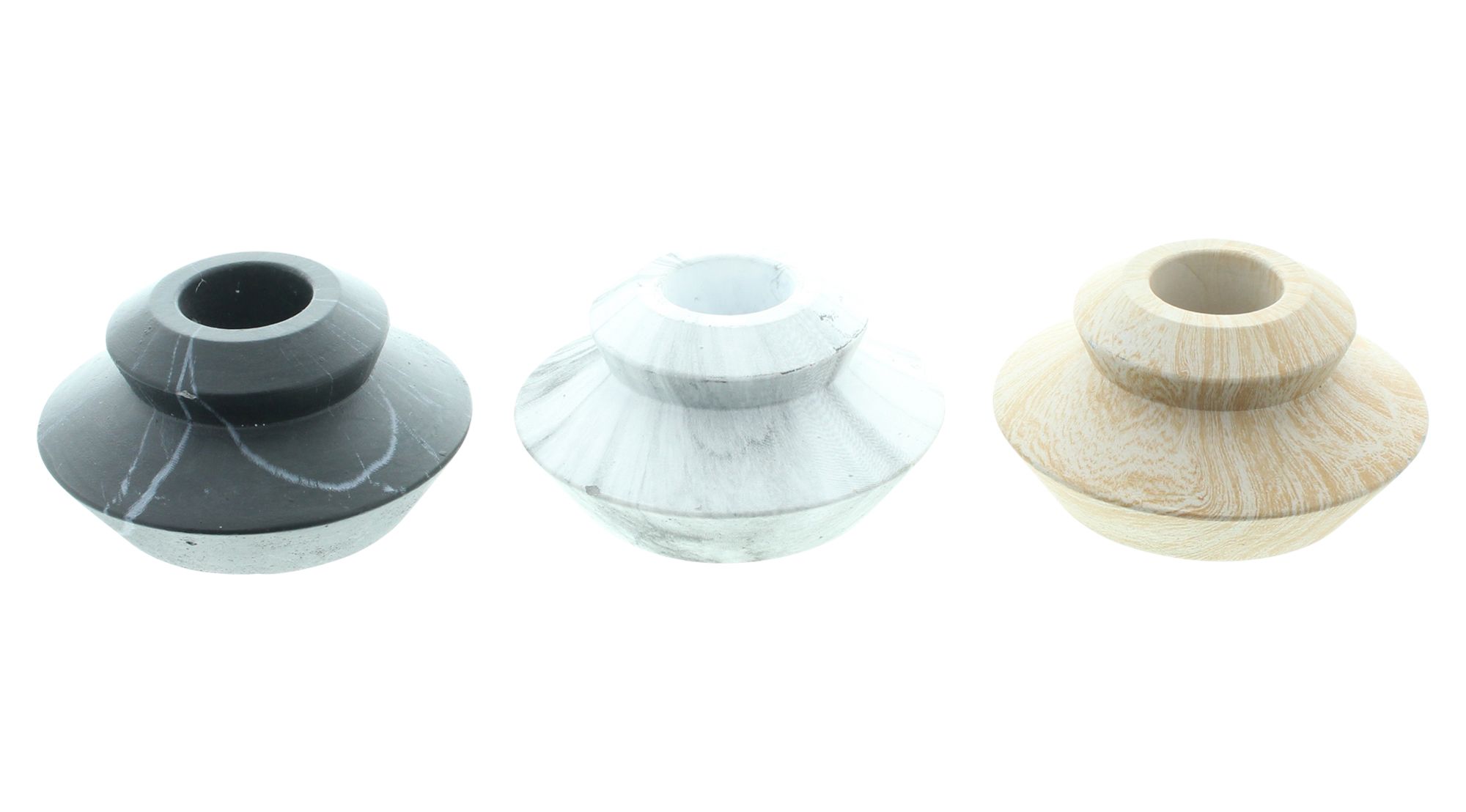 Acheter Lot de 3 bougeoirs bougie-tige "marbre"  dans la boutique en ligne de Frank Flechtwaren pour Bougeoirs