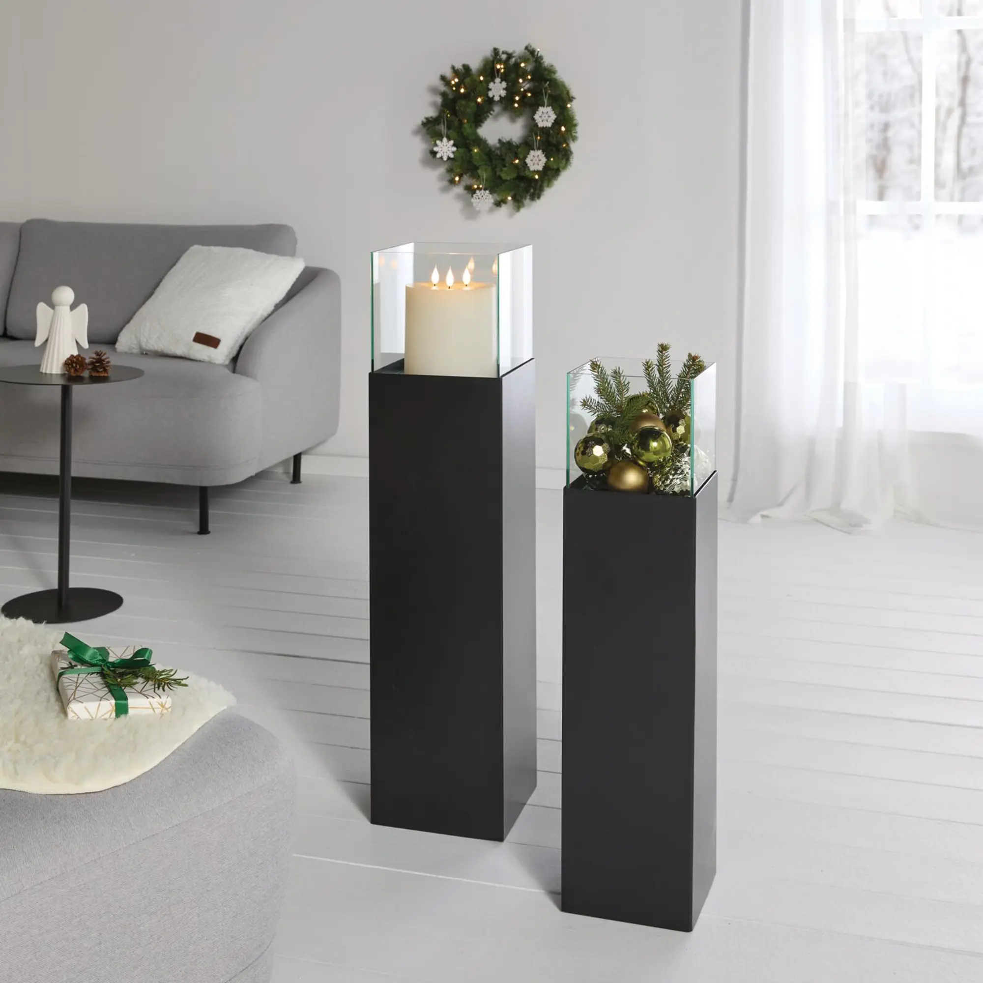 Acheter Lumière-colonne « Modern Black », lot de 2 dans la boutique en ligne de Frank Flechtwaren pour Photophores