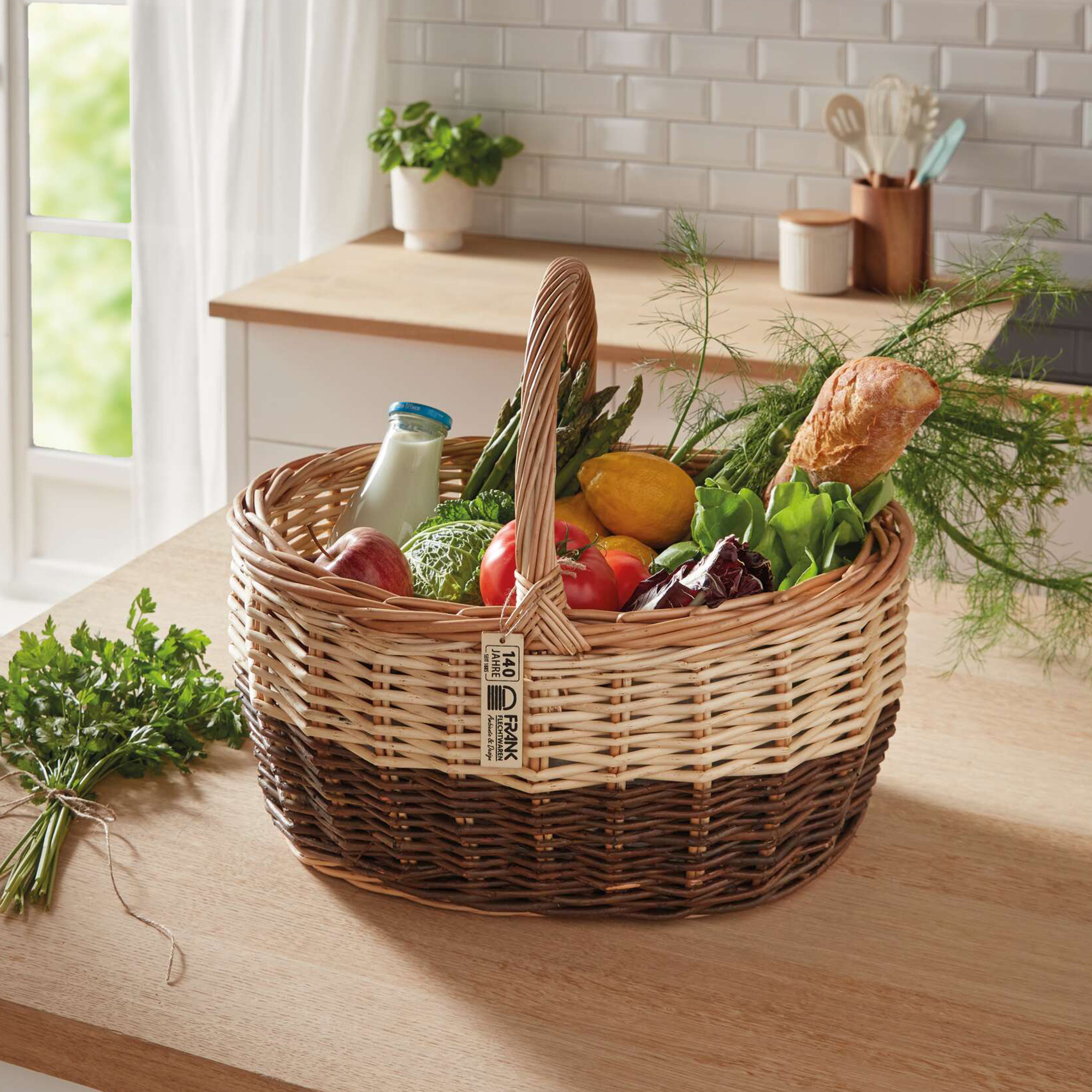 Acheter Panier à courses "bicolore"  dans la boutique en ligne de Frank Flechtwaren