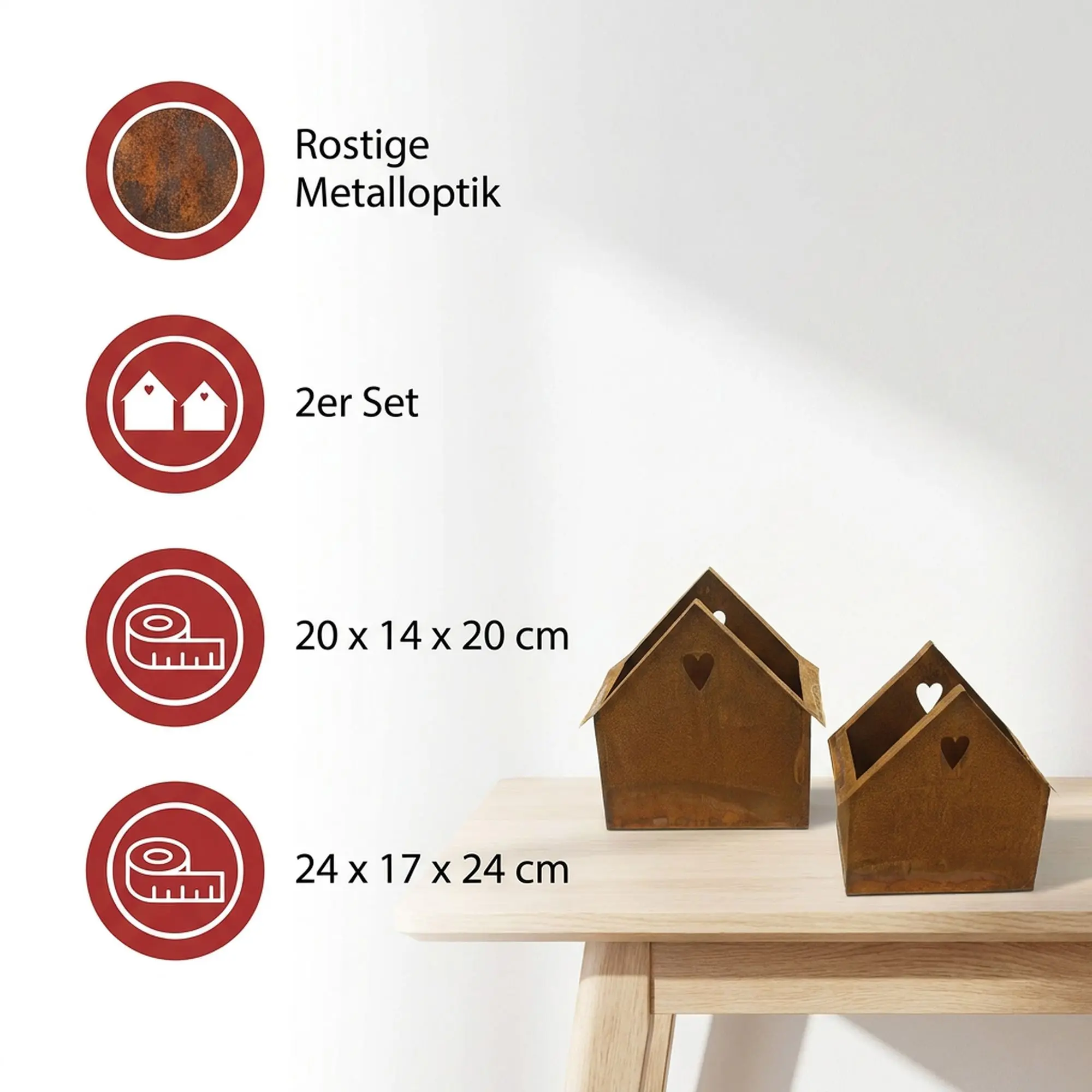 Acheter Lot de 2 jardinières "maison-rouillée"  dans la boutique en ligne de Frank Flechtwaren pour Maisons décoratives